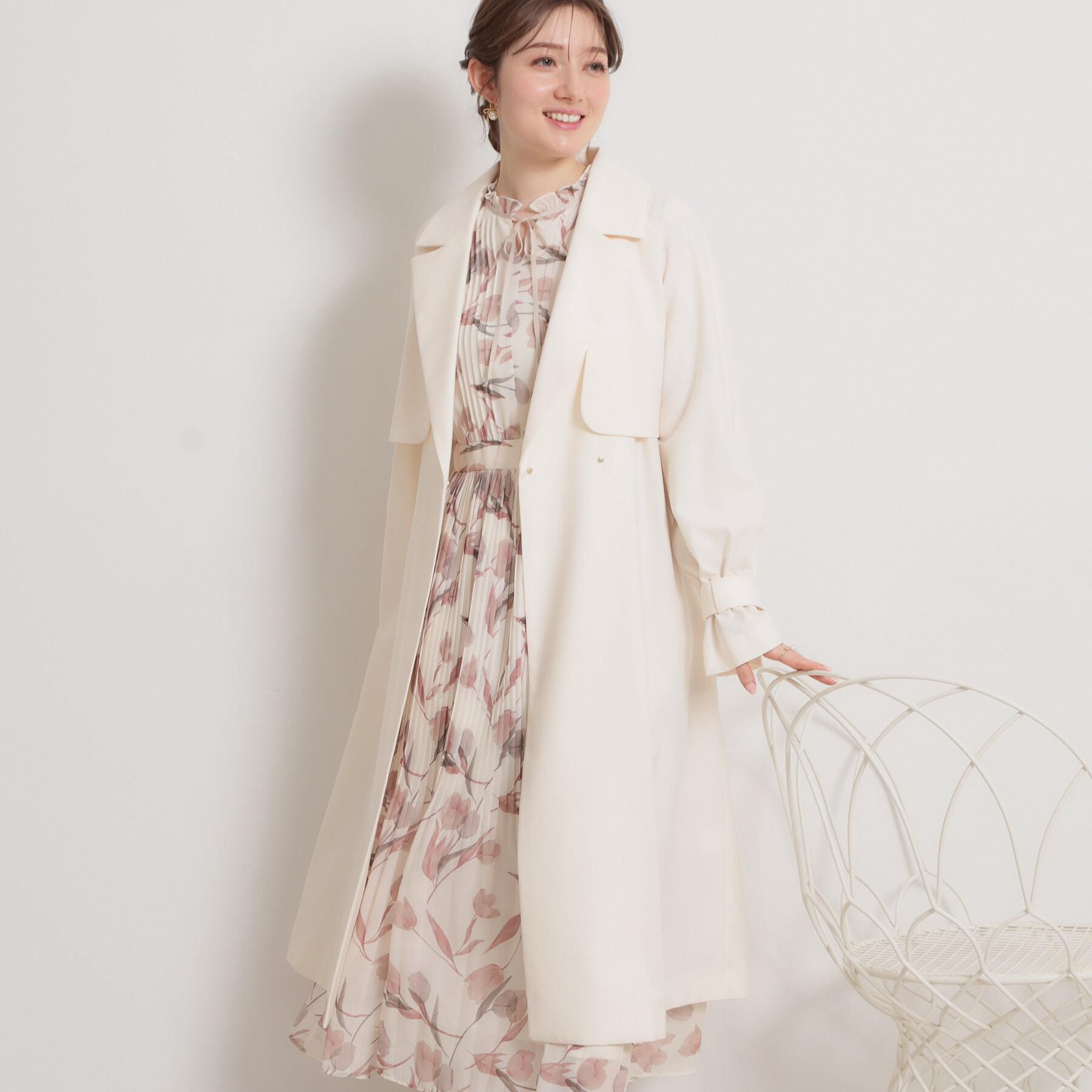 Couture broach「【撥水・ハレの日・通勤】ロングトレンチコート」|トレンチコート|