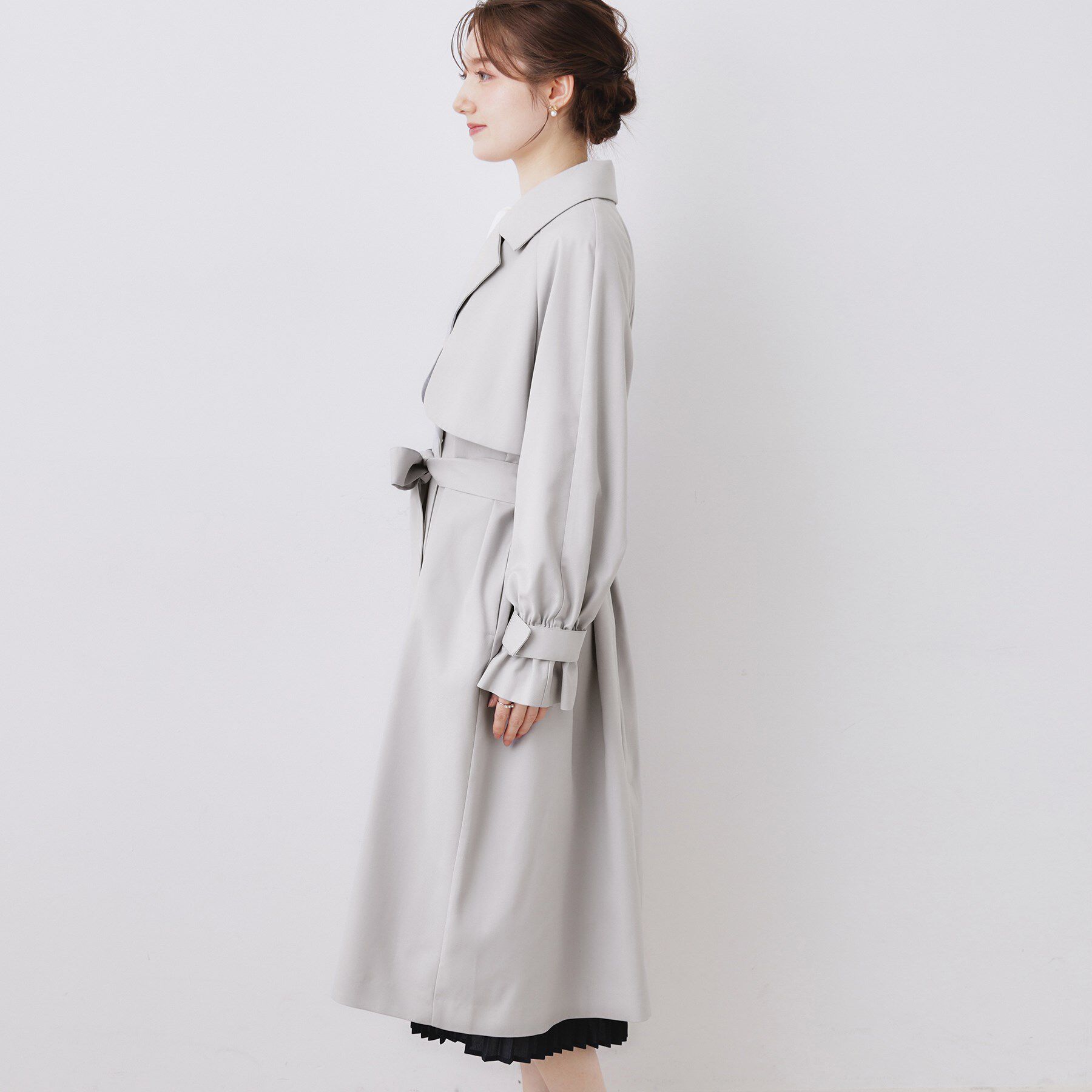Couture broach「【撥水・ハレの日・通勤】ロングトレンチコート」|トレンチコート|