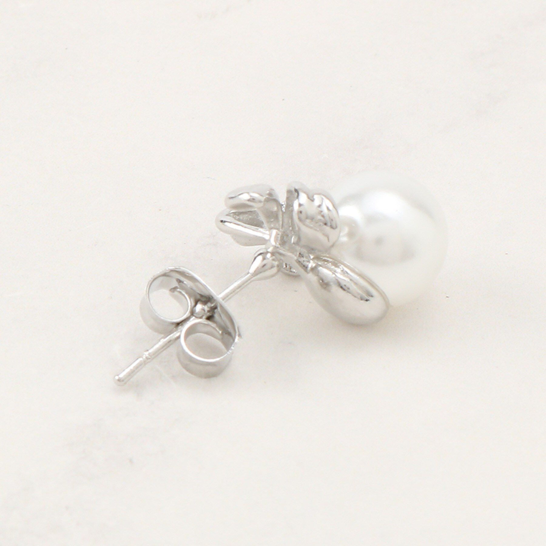 Couture broach「リボンパール調ピアス」|ピアス|