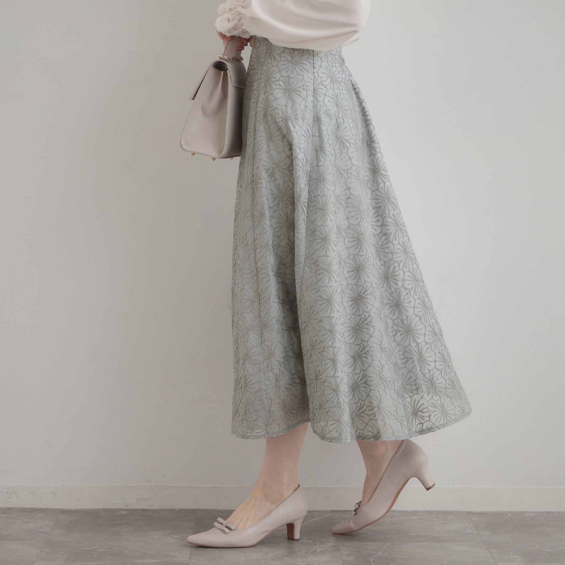 Couture broach「【洗える・着映え・通勤】フラワーエンブロスカート」|スカート|