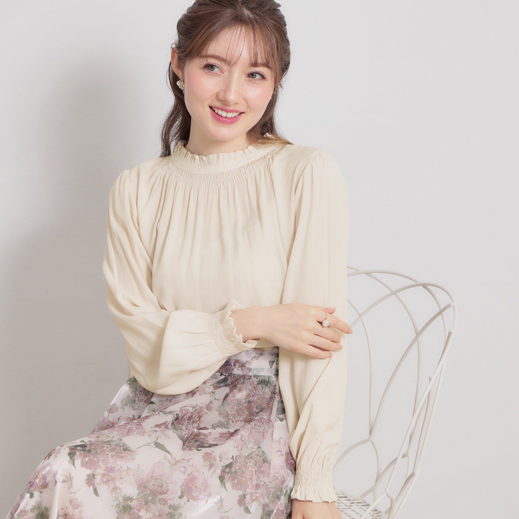 Couture broach「【前後2WAY・洗える】RTピケ リボン ブラウス」|シャツ・ブラウス|