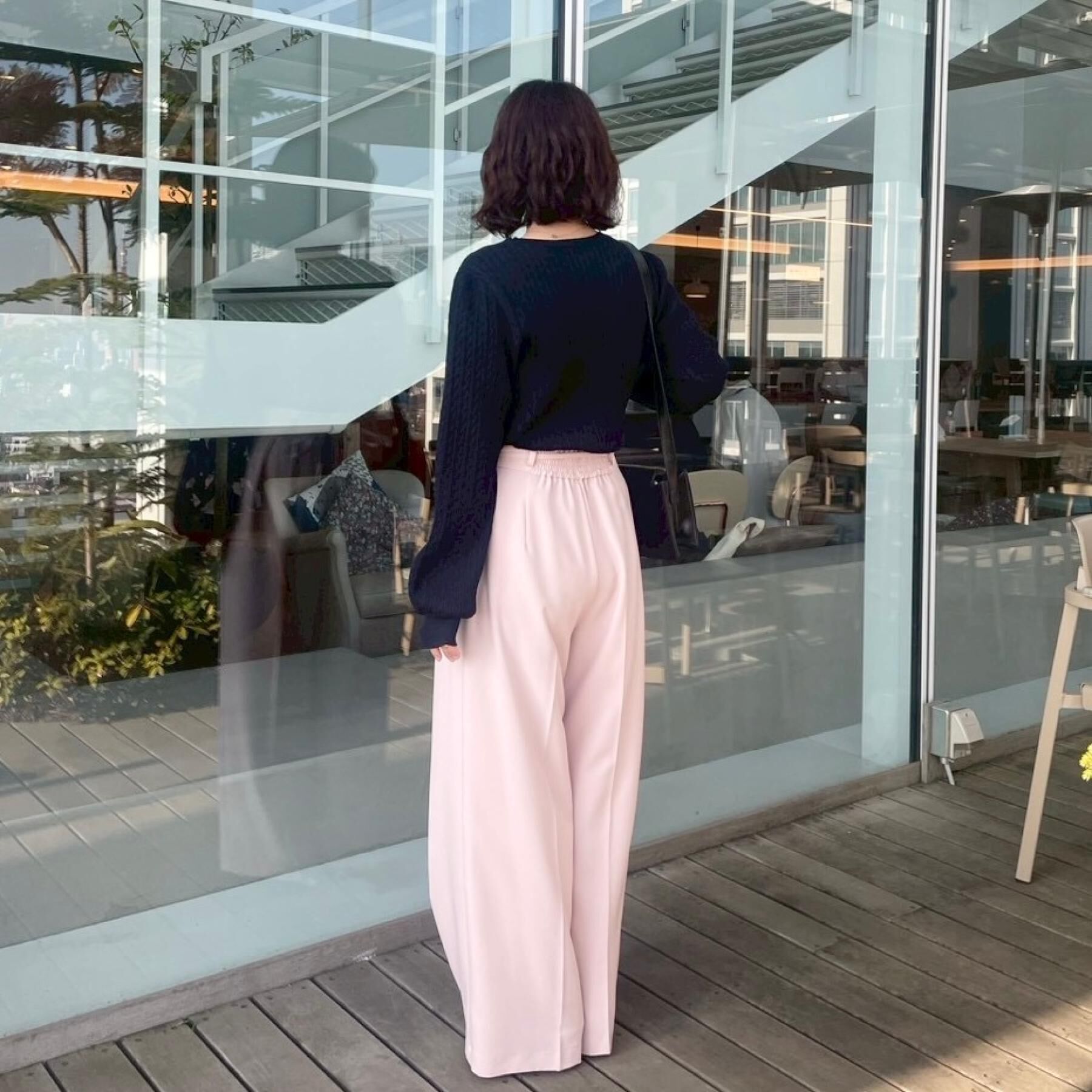 Couture broach「【洗える】リボンエンブロ細ケーブルニット」|ニット・セーター|