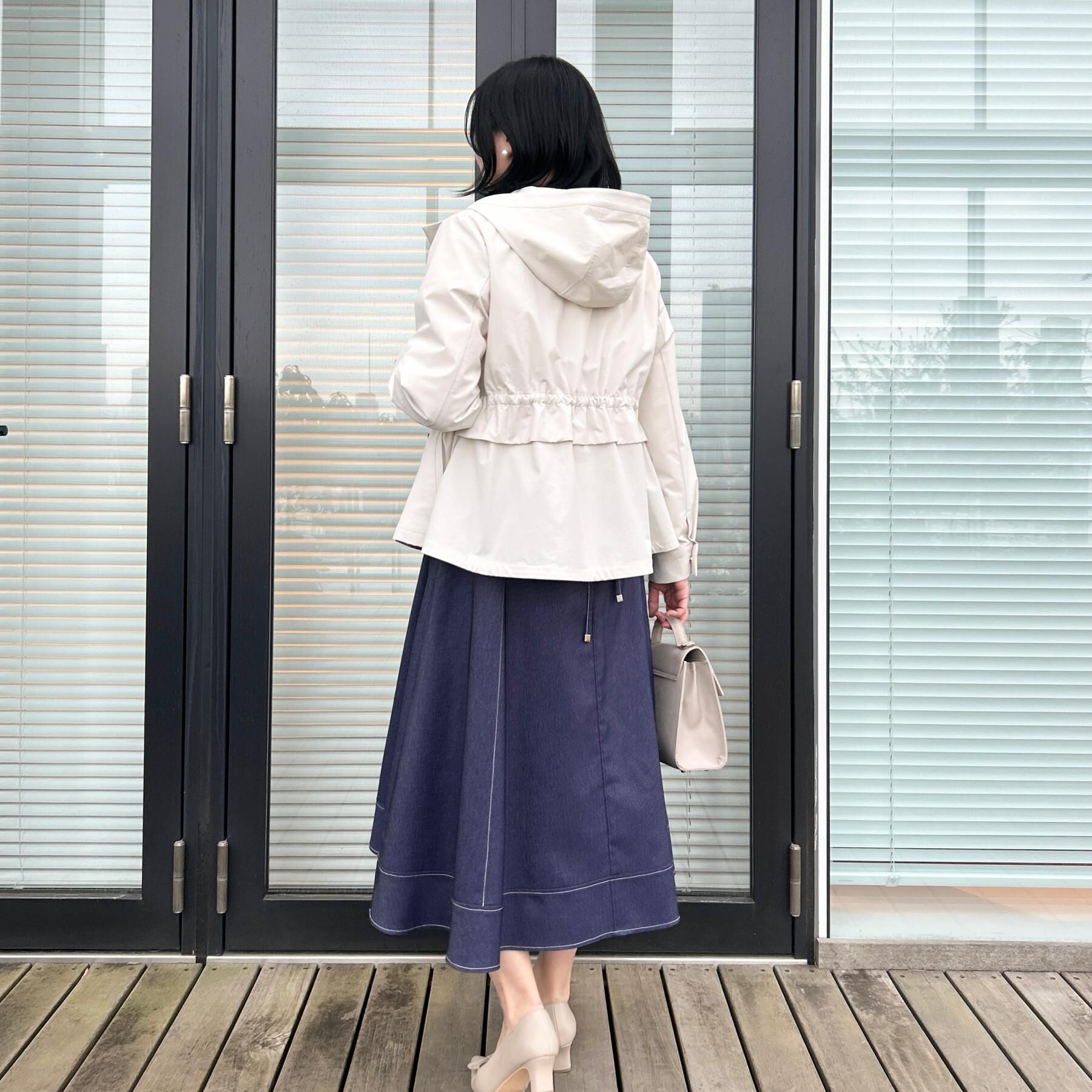 Couture broach「【洗える】デニムライク細リボンスカート」|スカート|