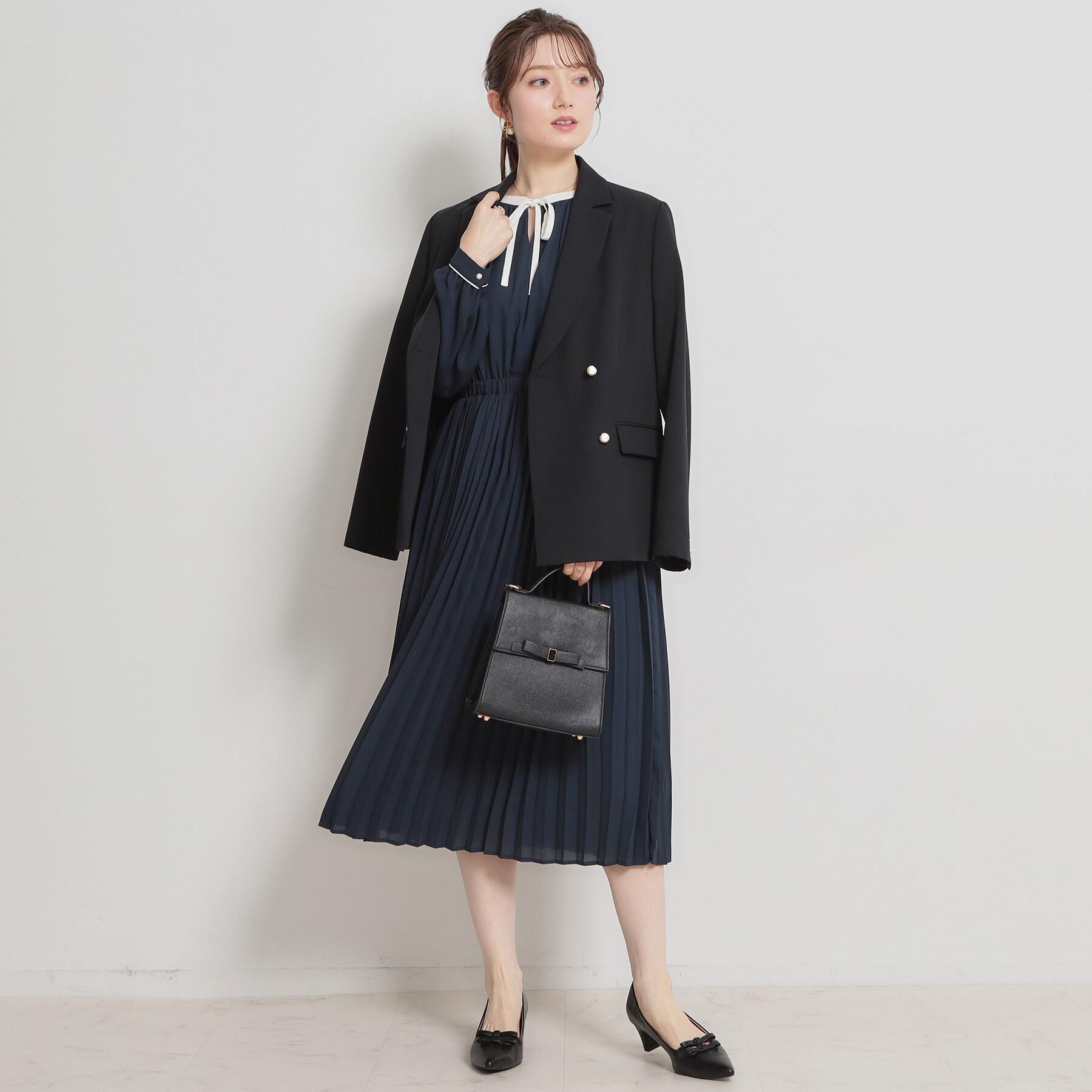 Couture broach「【洗える・ハレの日・通勤】パール調ボタン テーラードジャケット」|テーラードジャケット|