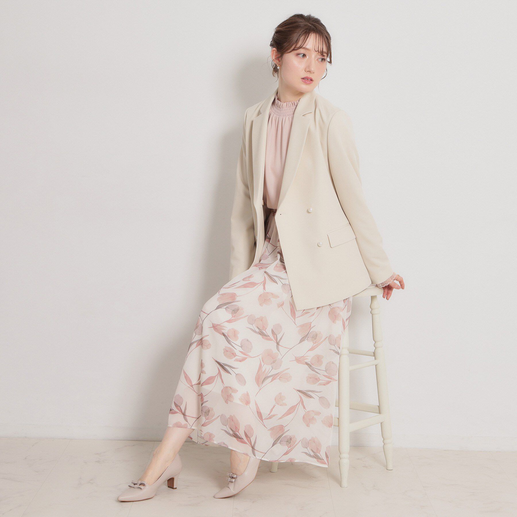 Couture broach「【洗える・ハレの日・通勤】パール調ボタン テーラードジャケット」|テーラードジャケット|