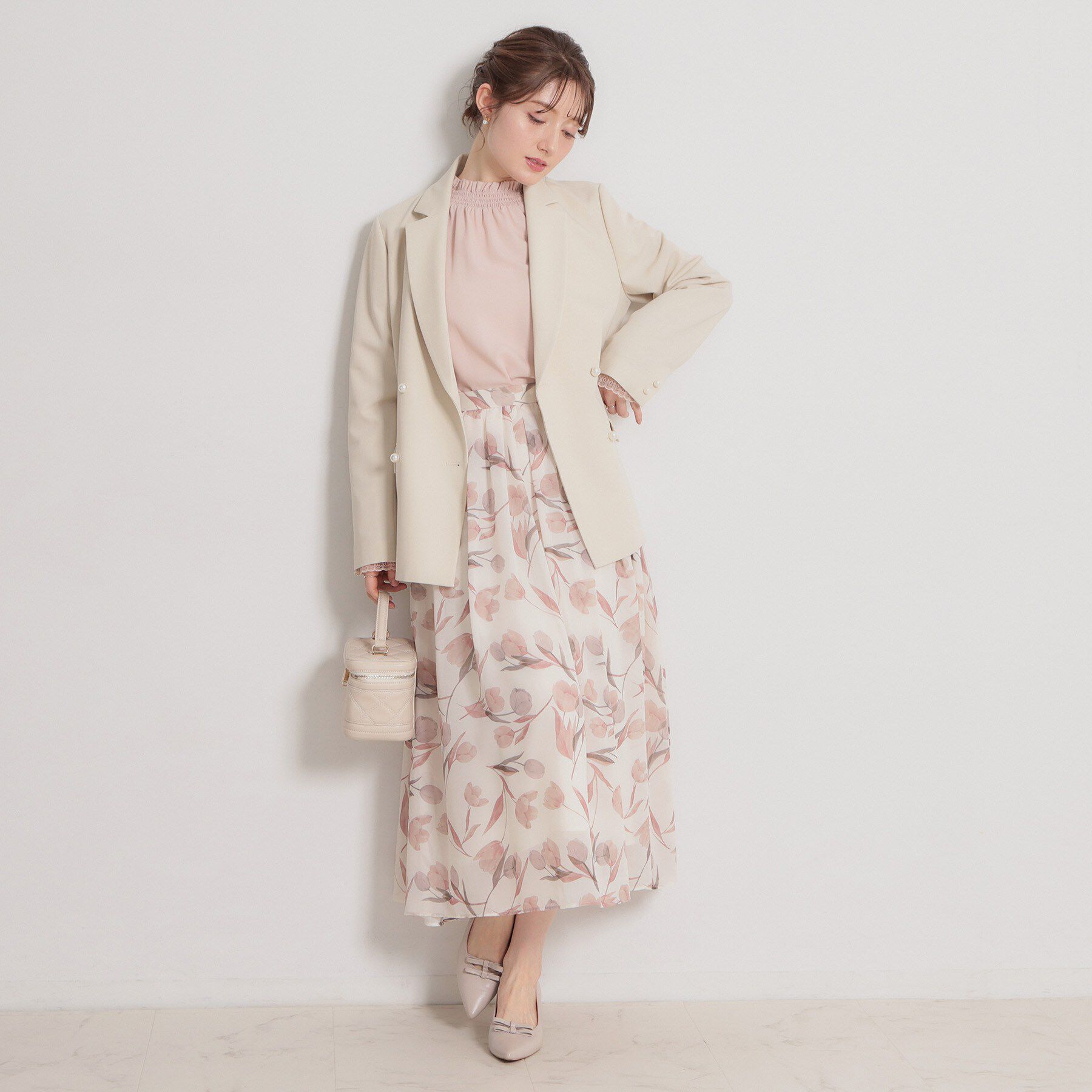 Couture broach「【洗える・ハレの日・通勤】パール調ボタン テーラードジャケット」|テーラードジャケット|