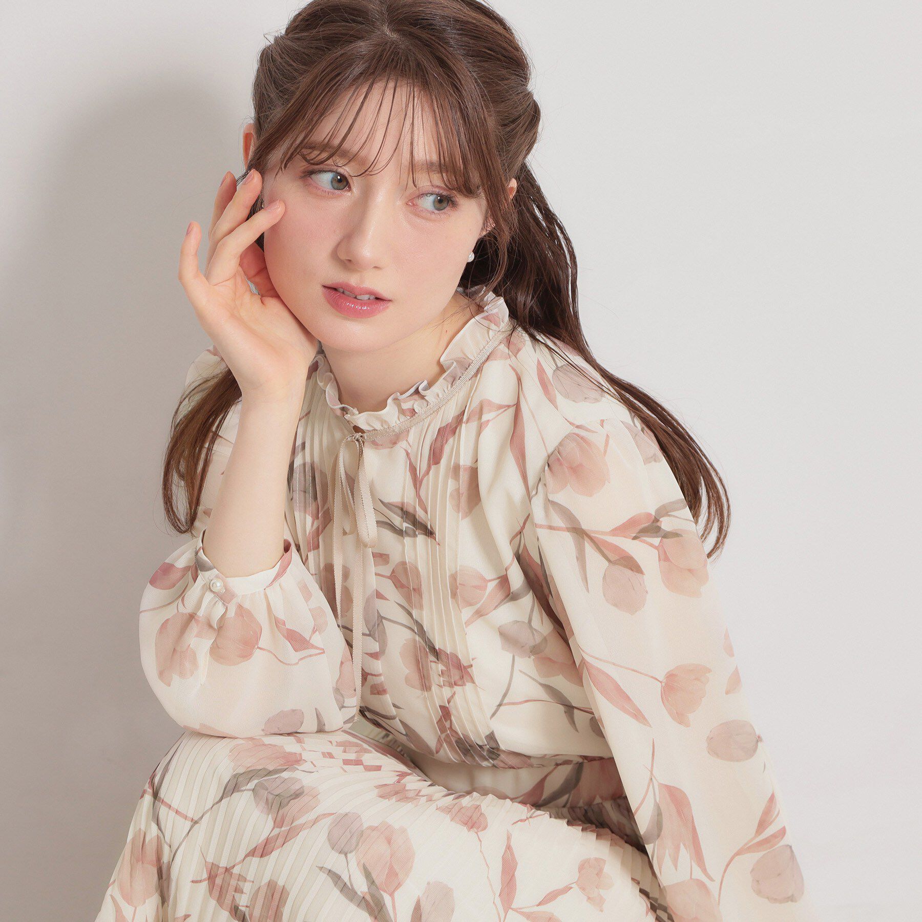 Couture broach「【洗える・着映え】チューリップ柄 ワンピース」|ワンピース|