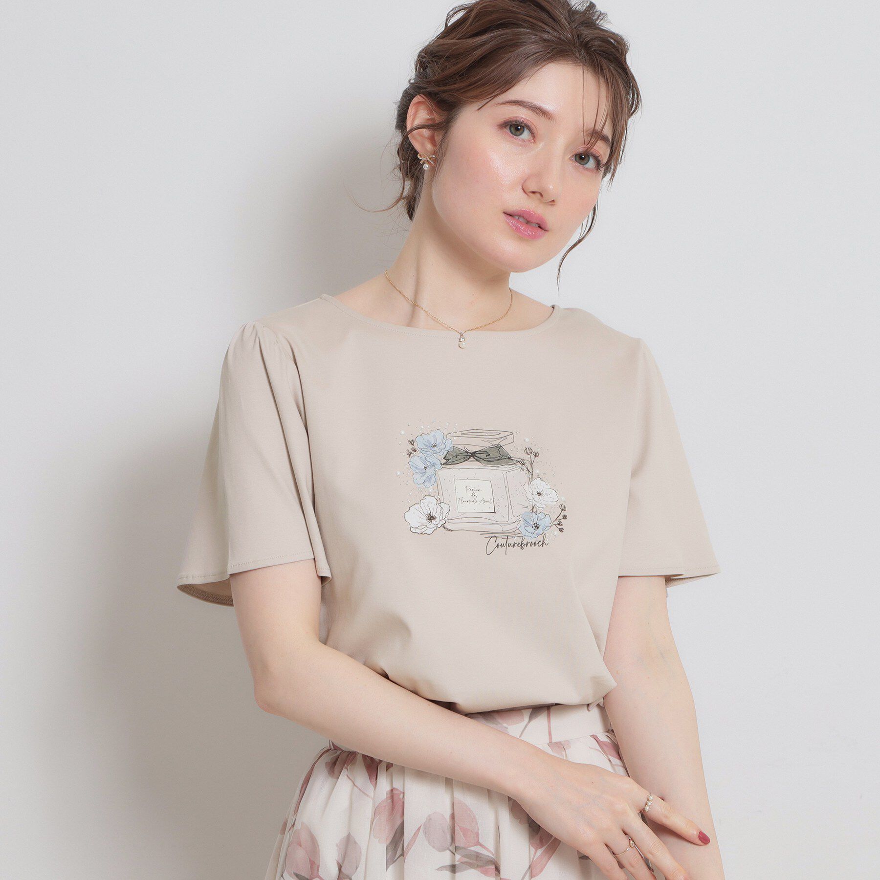 Couture broach「【接触冷感・UVカット】パフュームプリントTシャツ」|Tシャツ・カットソー|