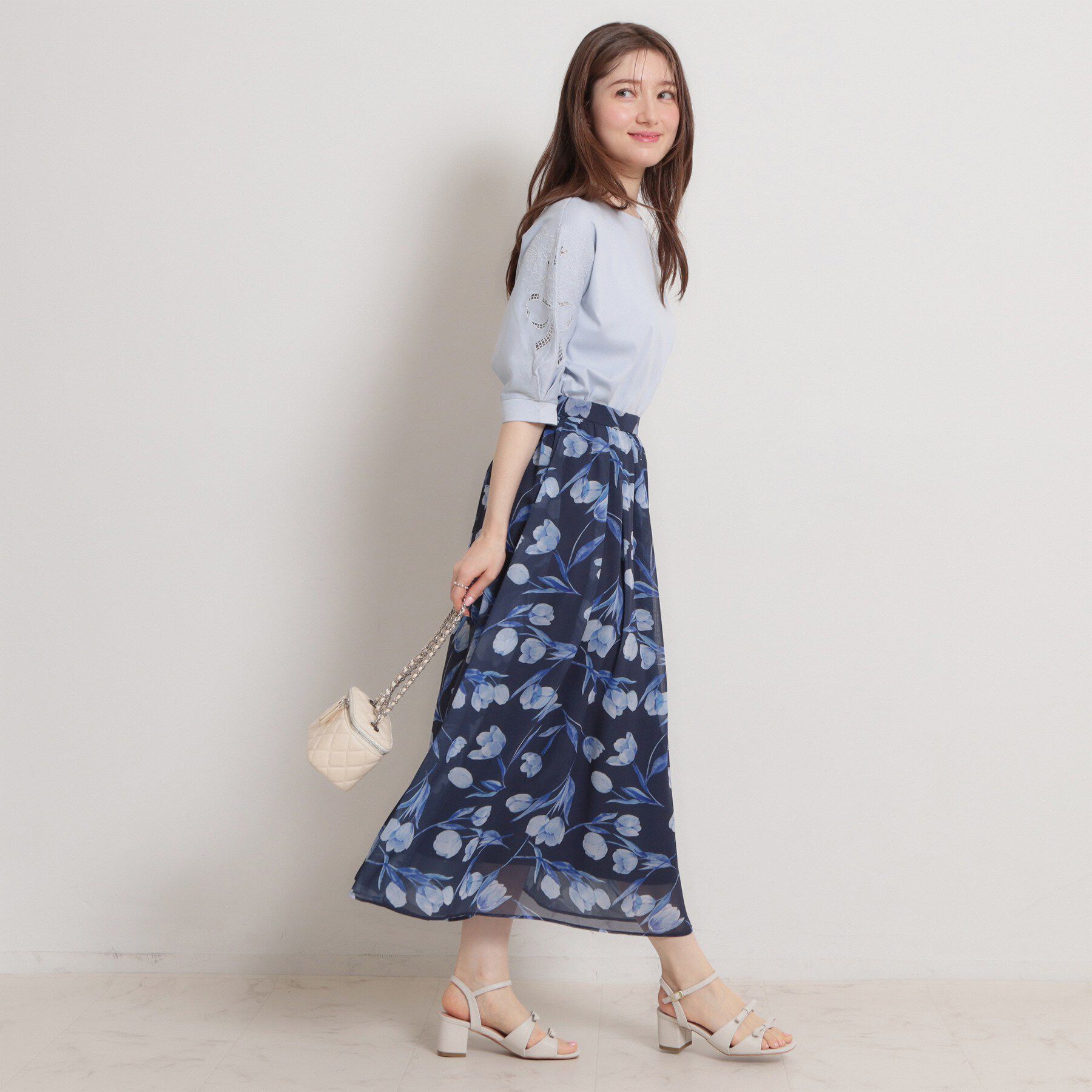 Couture broach「【接触冷感・UVカット】60シルケット エンブロドルマントップス」|Tシャツ・カットソー|