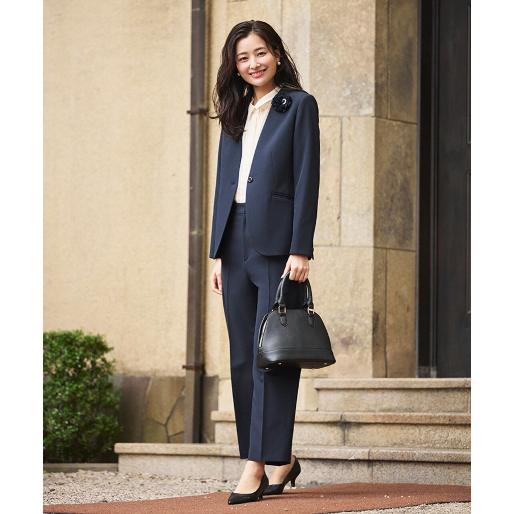 THE SHOP TK「【汚れ防止／シワになりにくい／セレモニー／通勤】ダブルクロスワイドパンツ／洗える／サスティナブル」|その他|