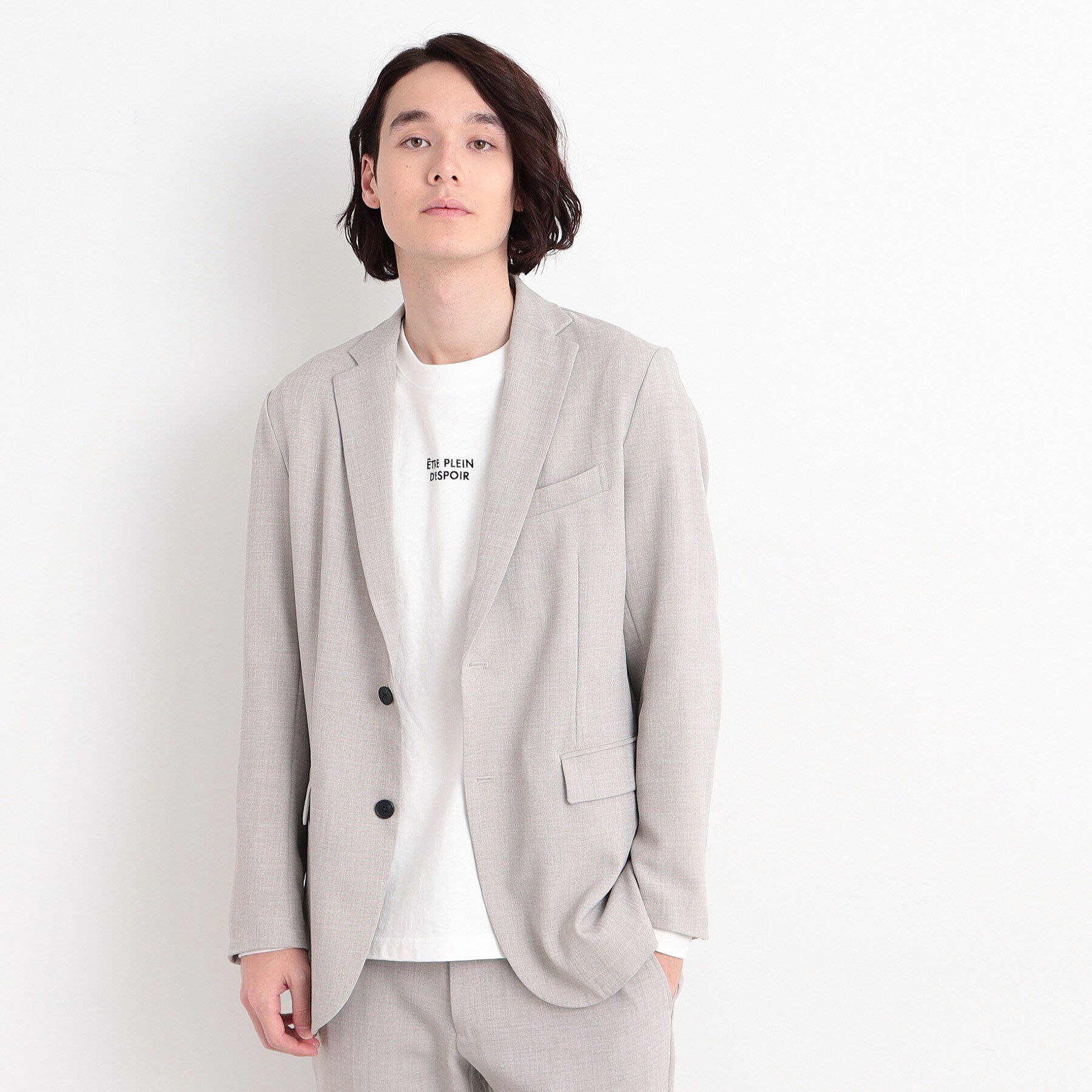 THE SHOP TK「【CAVIAN/キャビアン】リサイクルシャークスキンテーラードジャケット セットアップ可」|テーラードジャケット|ライトグレー(011