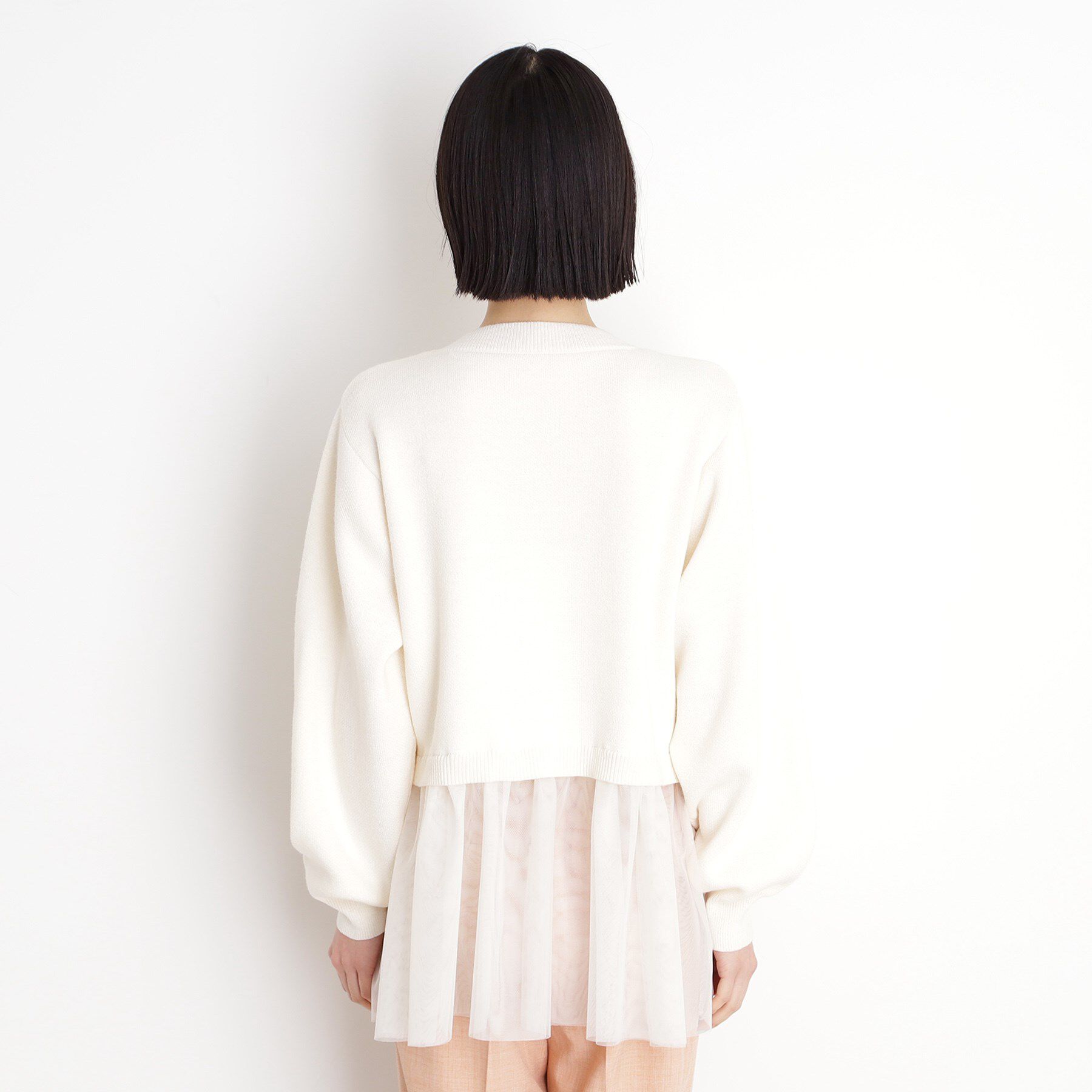 THE SHOP TK「裾チュールプルオーバー【洗える】」|ニット・セーター|