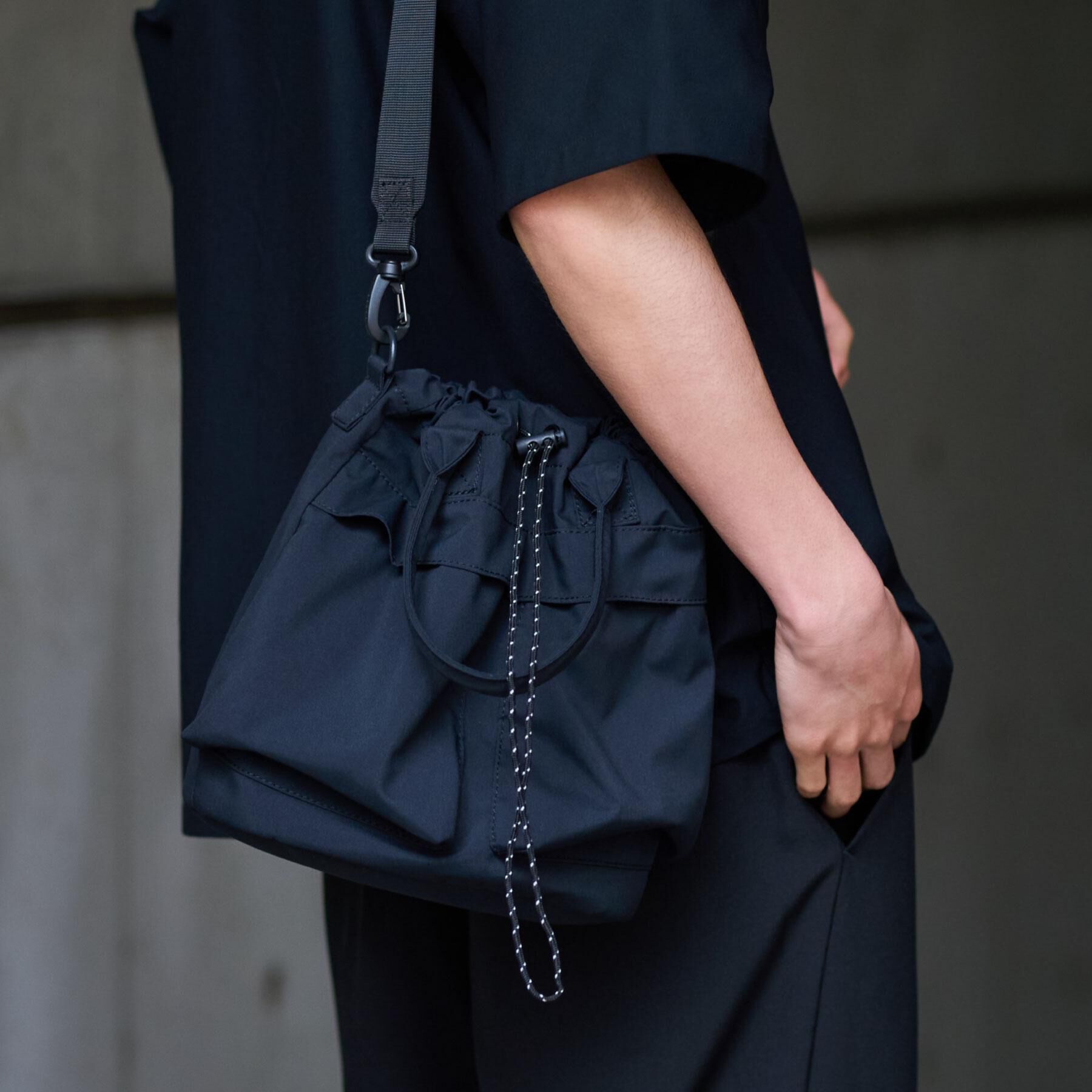 THE SHOP TK「【Begin6月号掲載】2WAY巾着ショルダーバック」|ショルダー・メッセンジャー|ブラック(019)