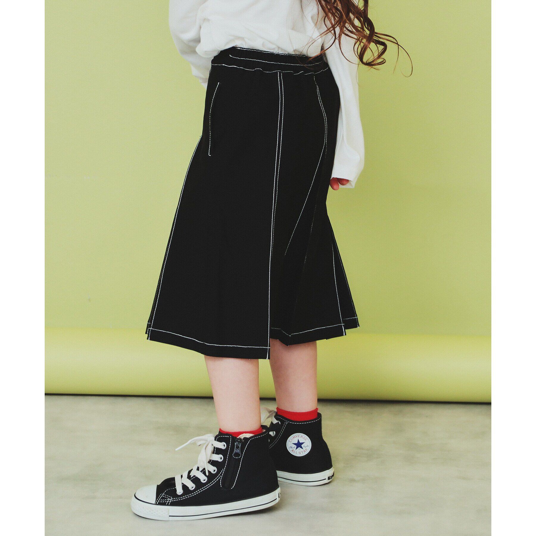 THE SHOP TK「【110-150】タックプリーツスカート/親子リンク・洗濯機OK」|スカート|