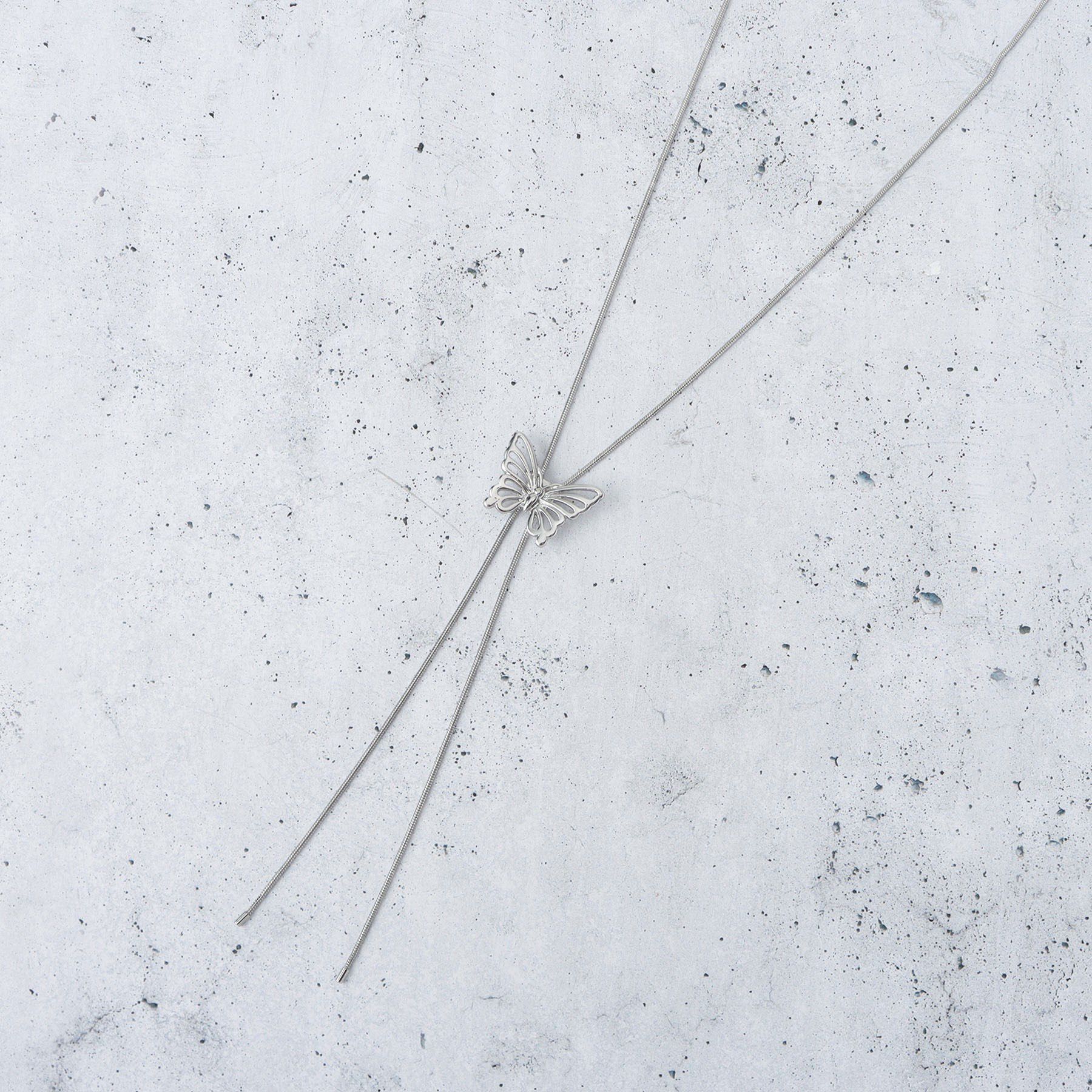 THE SHOP TK「カラービジューラリエット」|ネックレス|バタフライシルバー(