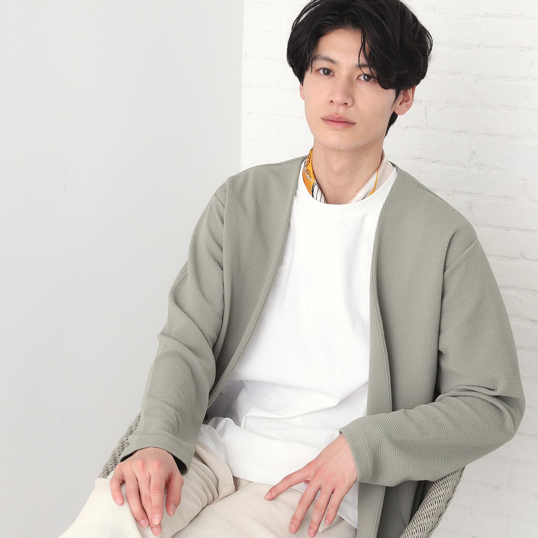 THE SHOP TK「ミニフクレアンサンブルカーディガン 【長袖カーディガン＋半袖Tシャツセットアイテム】」|カーディガン|