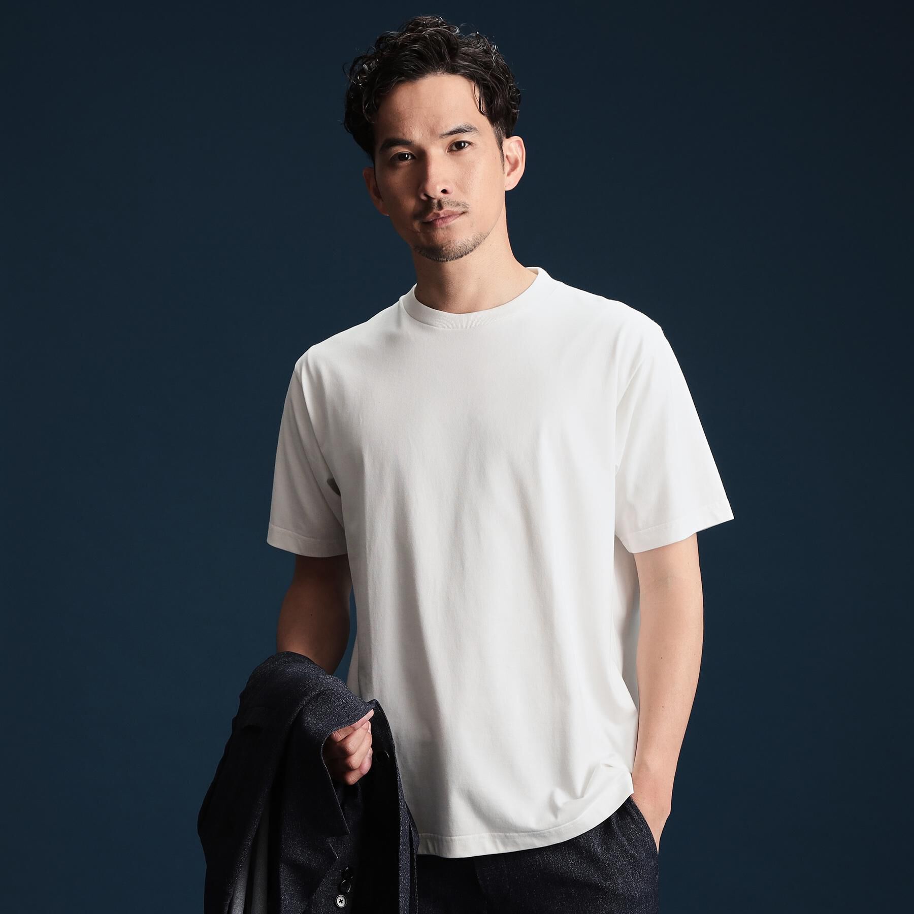 THE SHOP TK「ビジネス対応ジャケットTシャツ」|Tシャツ・カットソー|オフホワイト(003