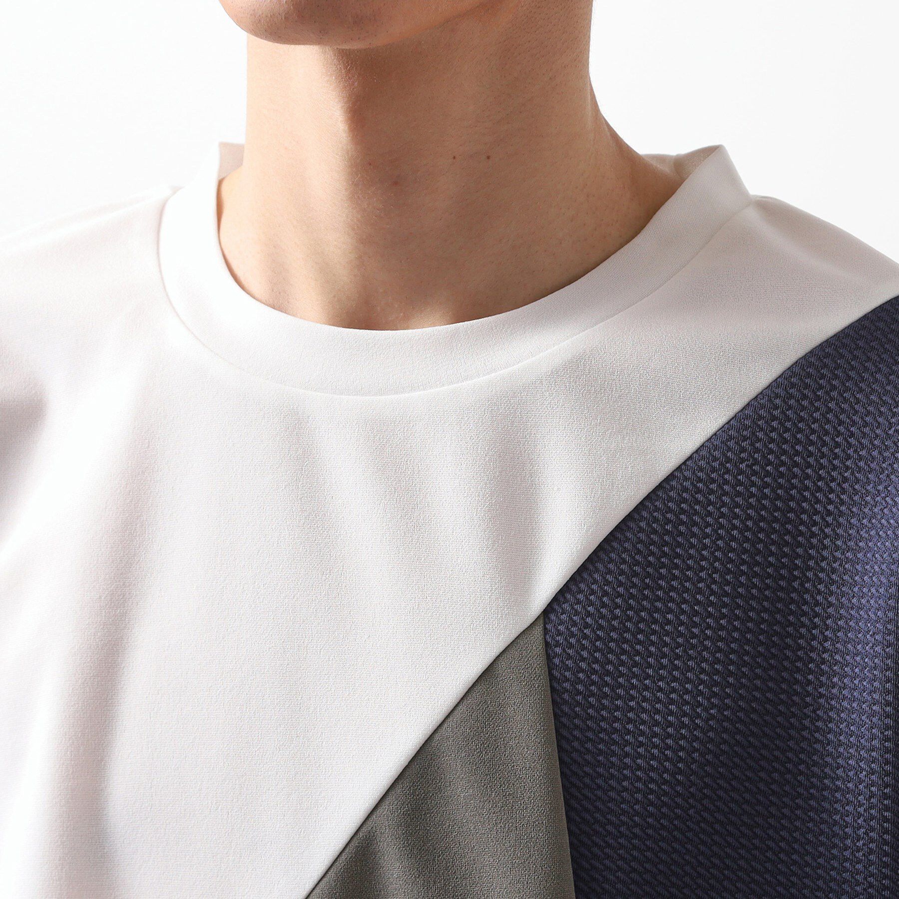 THE SHOP TK「アムンゼン異素材切替半袖Tシャツ」|Tシャツ・カットソー|