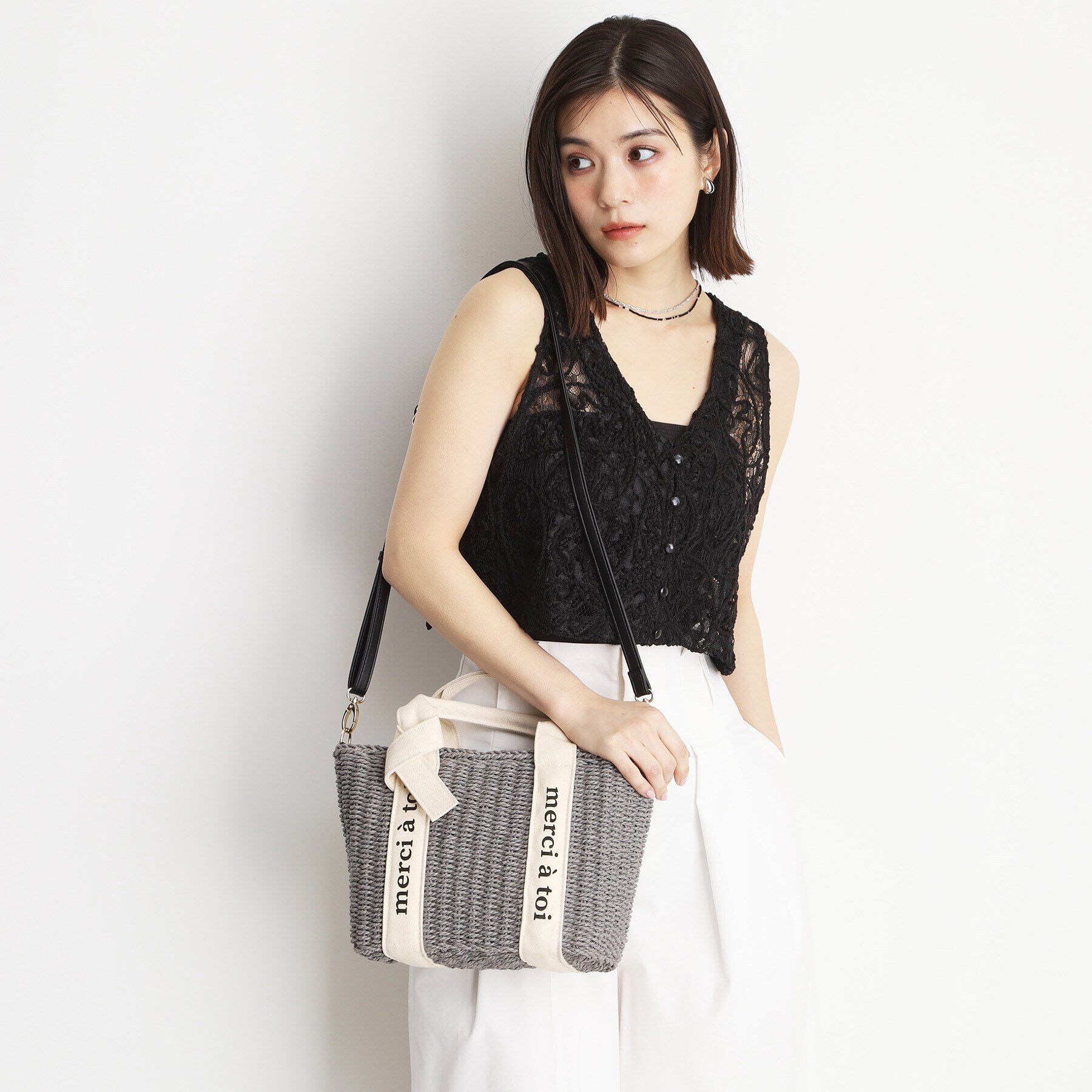 THE SHOP TK「ロゴ雑材バッグ」|ショルダー・メッセンジャー|