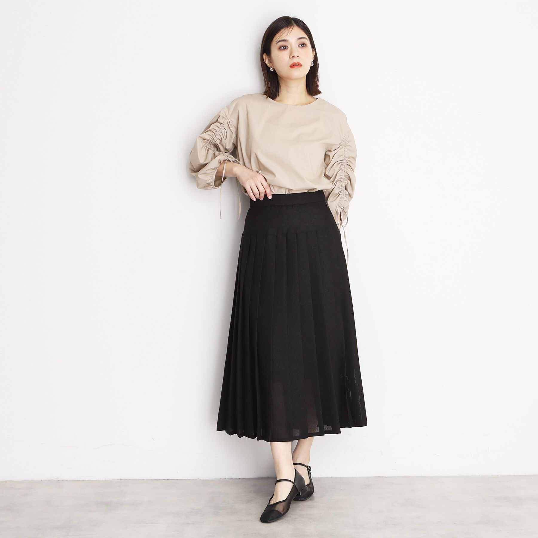 THE SHOP TK「袖シャーリングブラウス【洗濯機OK】」|シャツ・ブラウス|