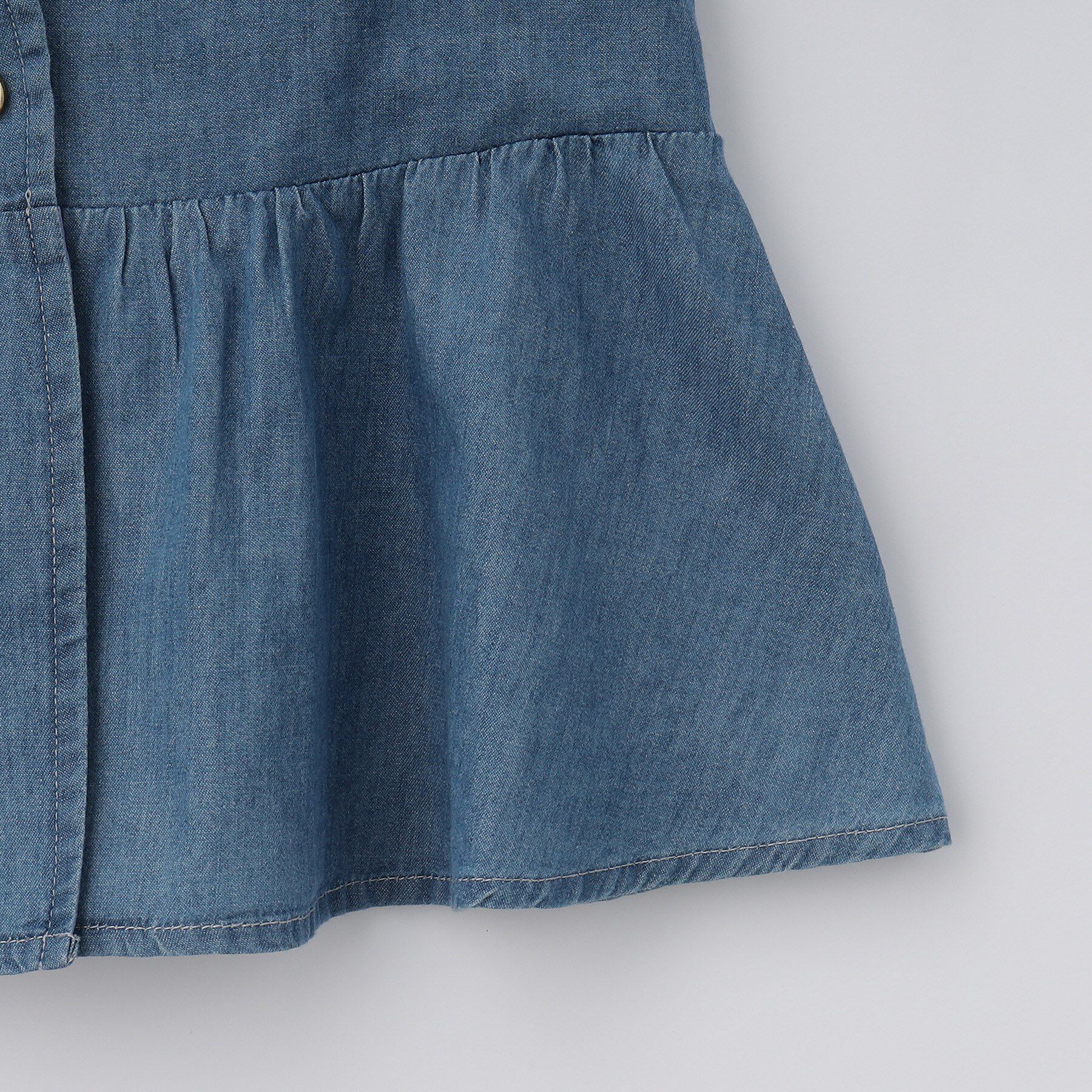 THE SHOP TK「【120-150】ペプラムライトデニムジレ/洗濯機OK・ママとおそろい」|ベスト・ジレ|