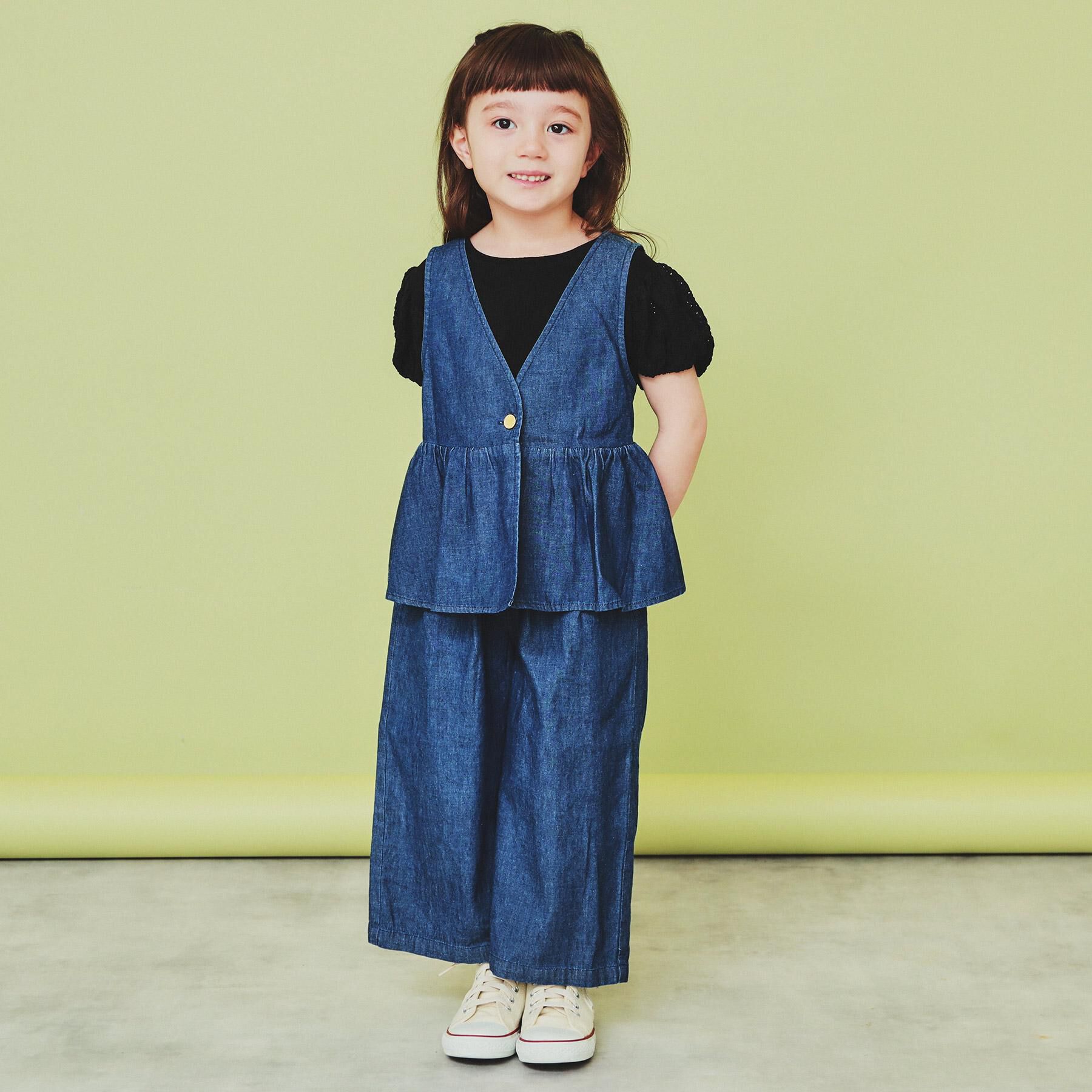 THE SHOP TK「【120-150】デニム＆花柄スカーチョ/ママとおそろい・洗濯機OK」|その他|