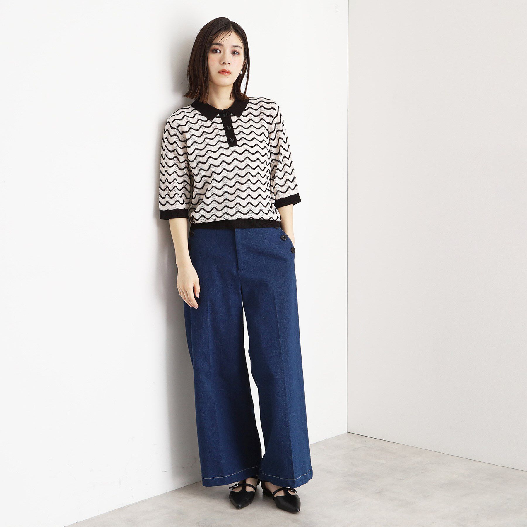 THE SHOP TK「ニットポロシャツ【洗濯機/アソート展開】」|ニット・セーター|