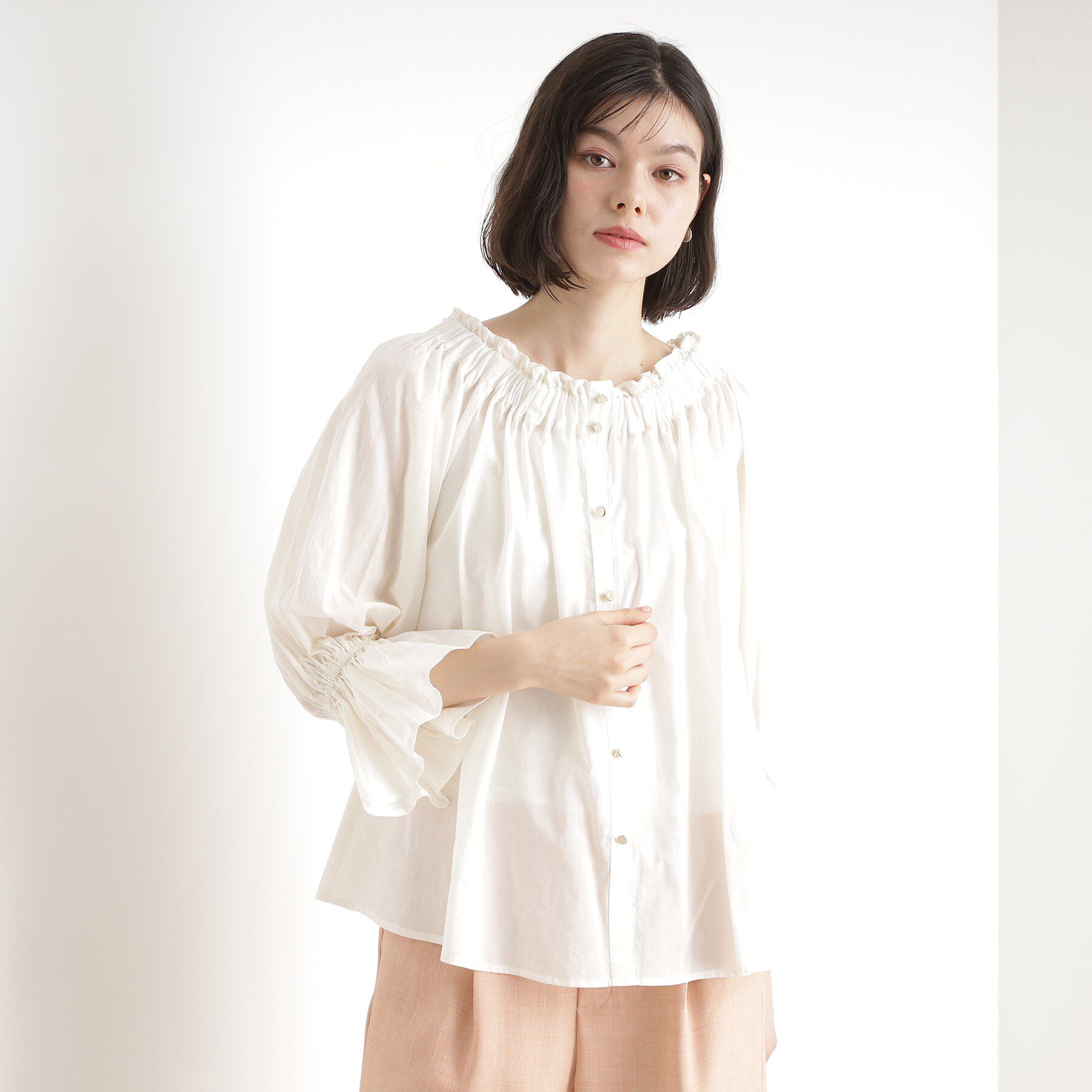 THE SHOP TK「【前後2WAY】ギャザーブラウス/洗濯機OK」|シャツ・ブラウス|