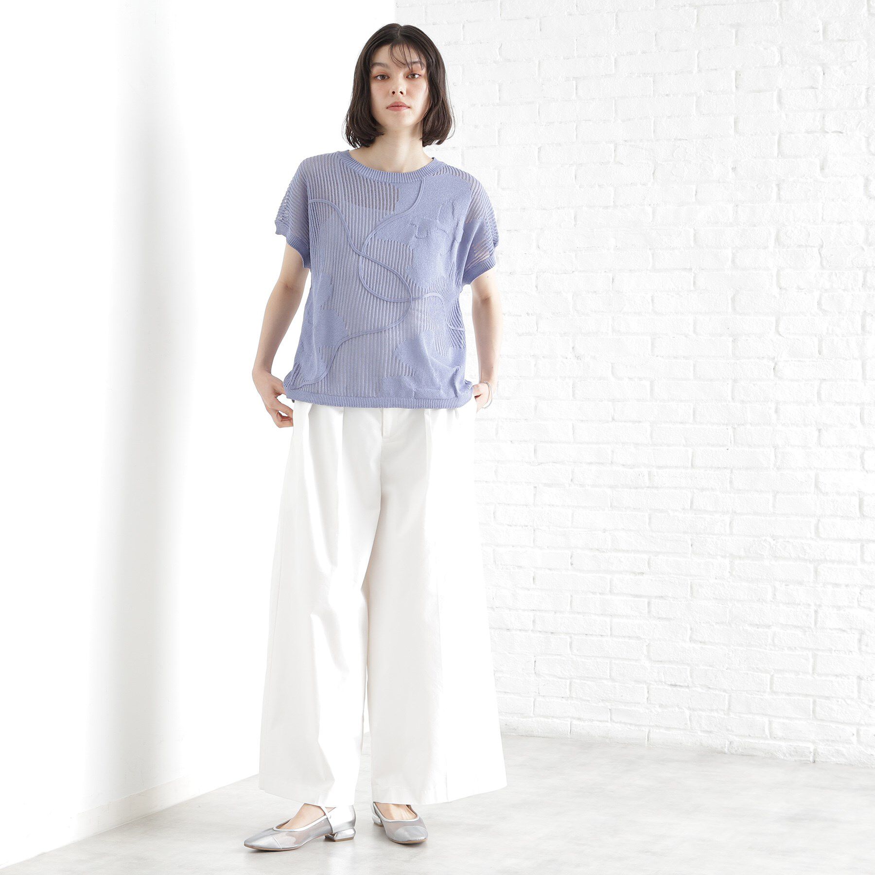 THE SHOP TK「コード刺繍シアーニット【洗える】」|ニット・セーター|