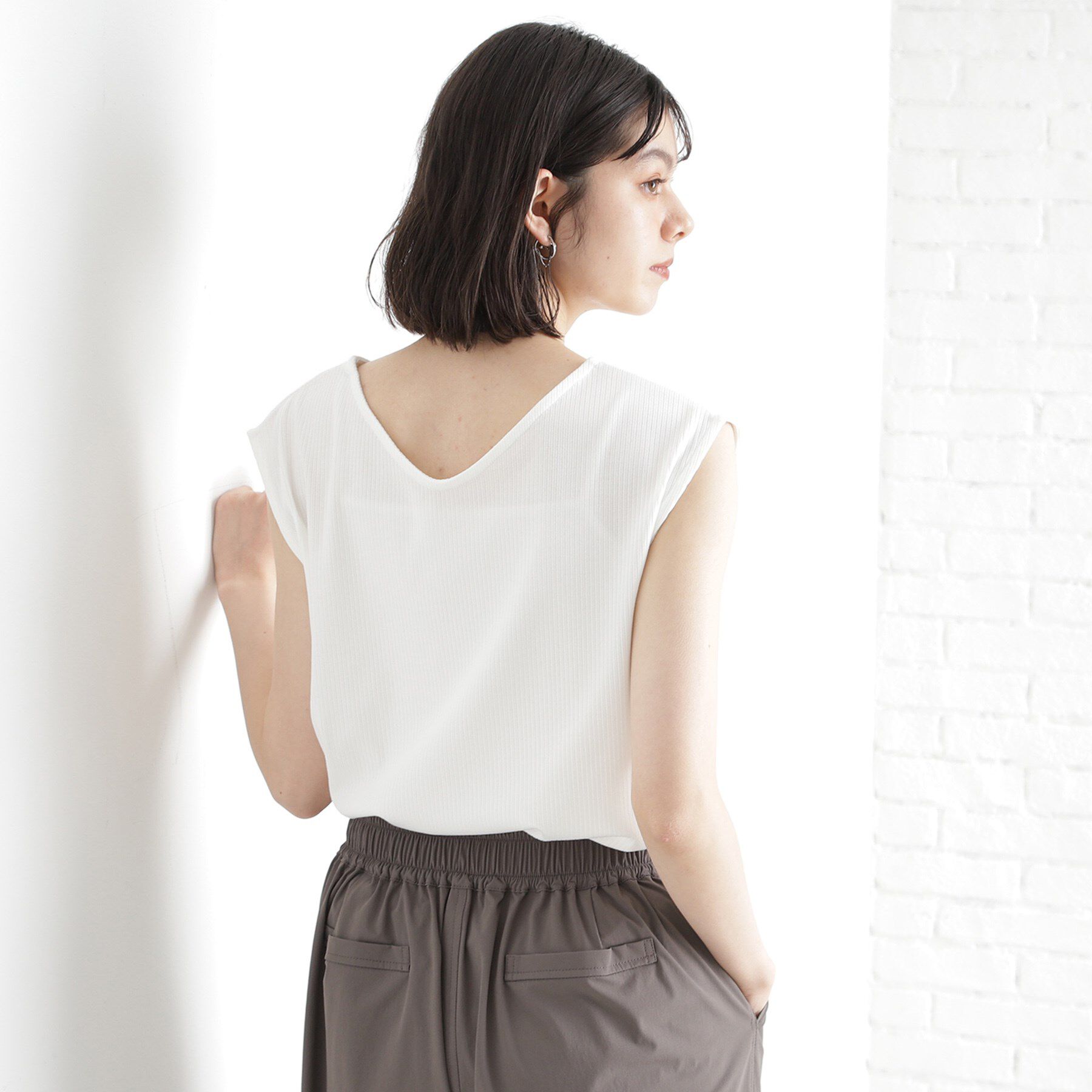 THE SHOP TK「前後2WAYワイドリブタンク【洗濯機OK】」|キャミソール|