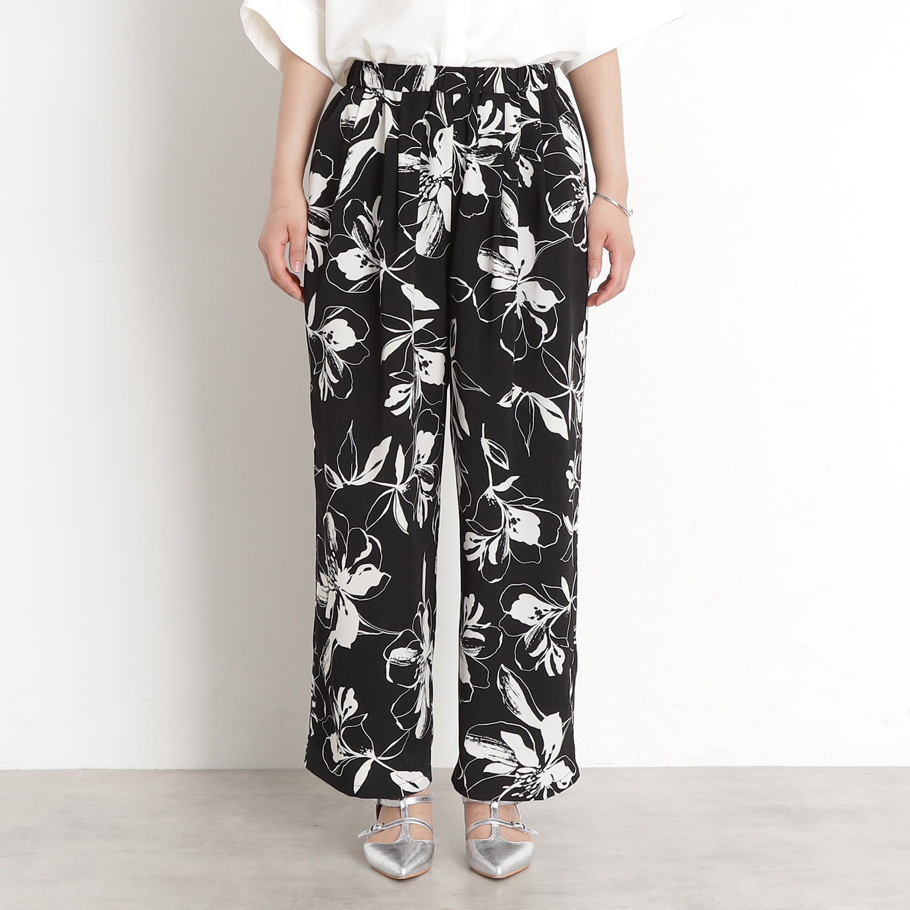 THE SHOP TK「フラワープリントイージーパンツ【洗える】」|その他|