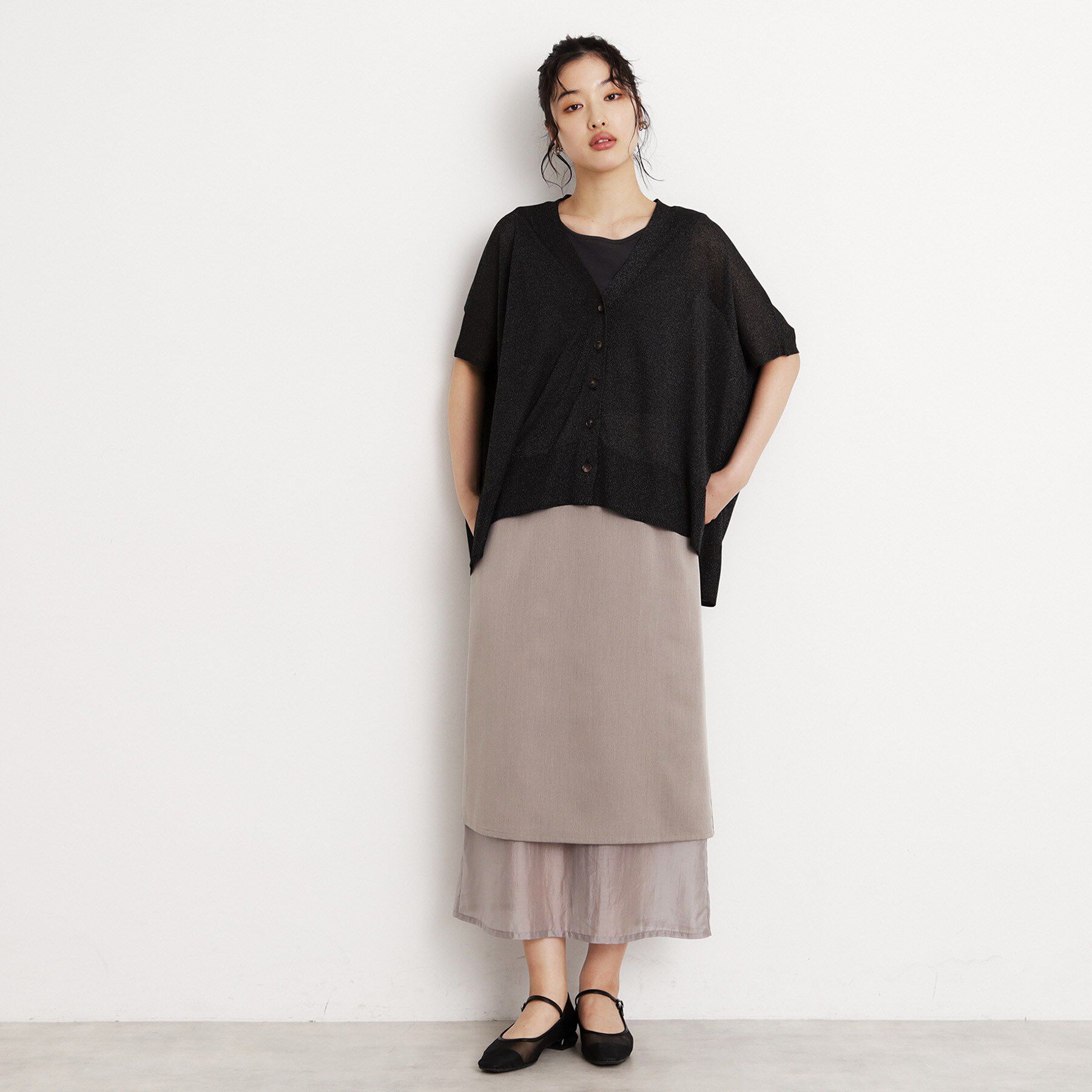 THE SHOP TK「ポンチョカーディガン【洗える/体型カバー】」|カーディガン|