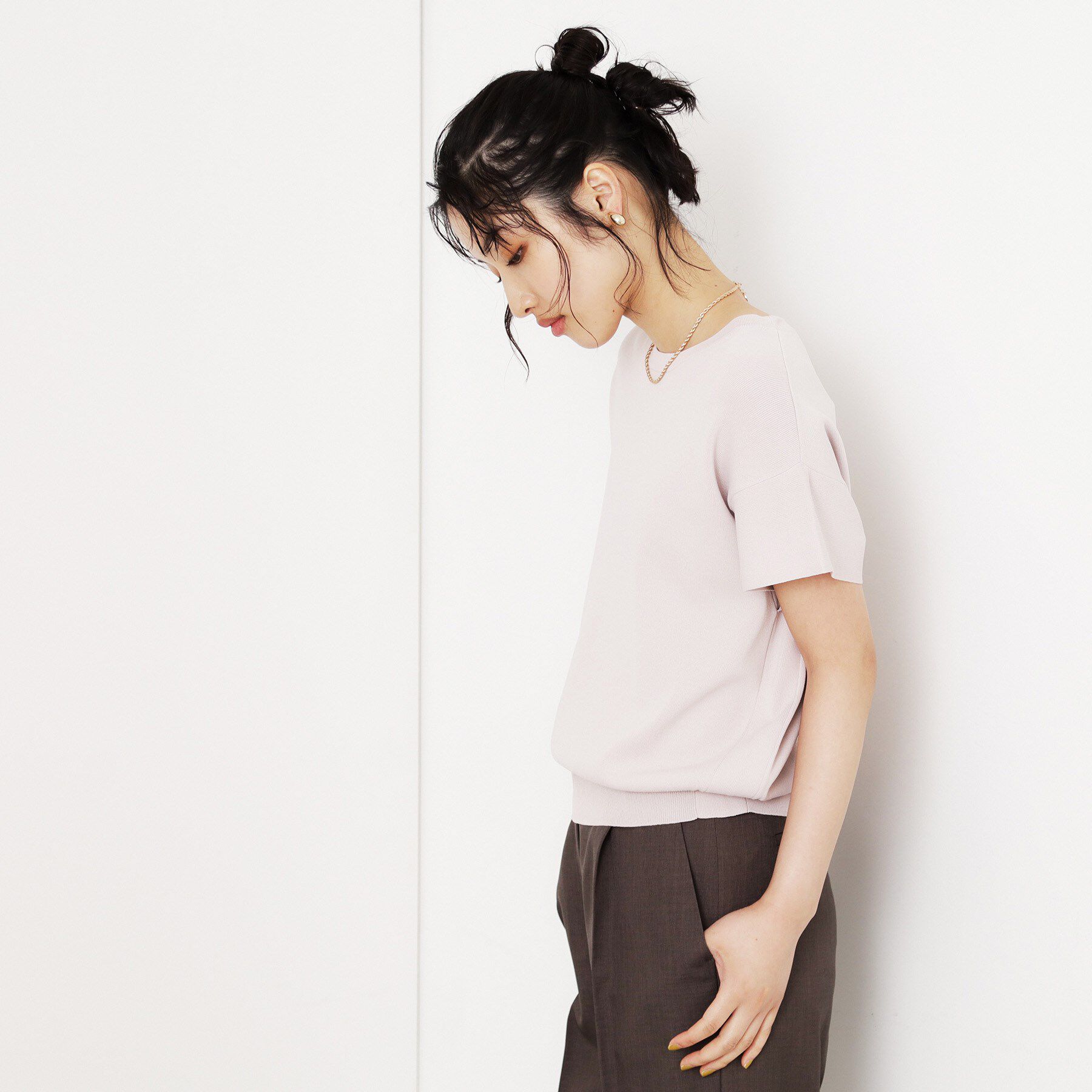 THE SHOP TK「さらさらフレアスリーブサマーニット【毛玉になりにくい/UV/洗濯機OK】」|ニット・セーター|