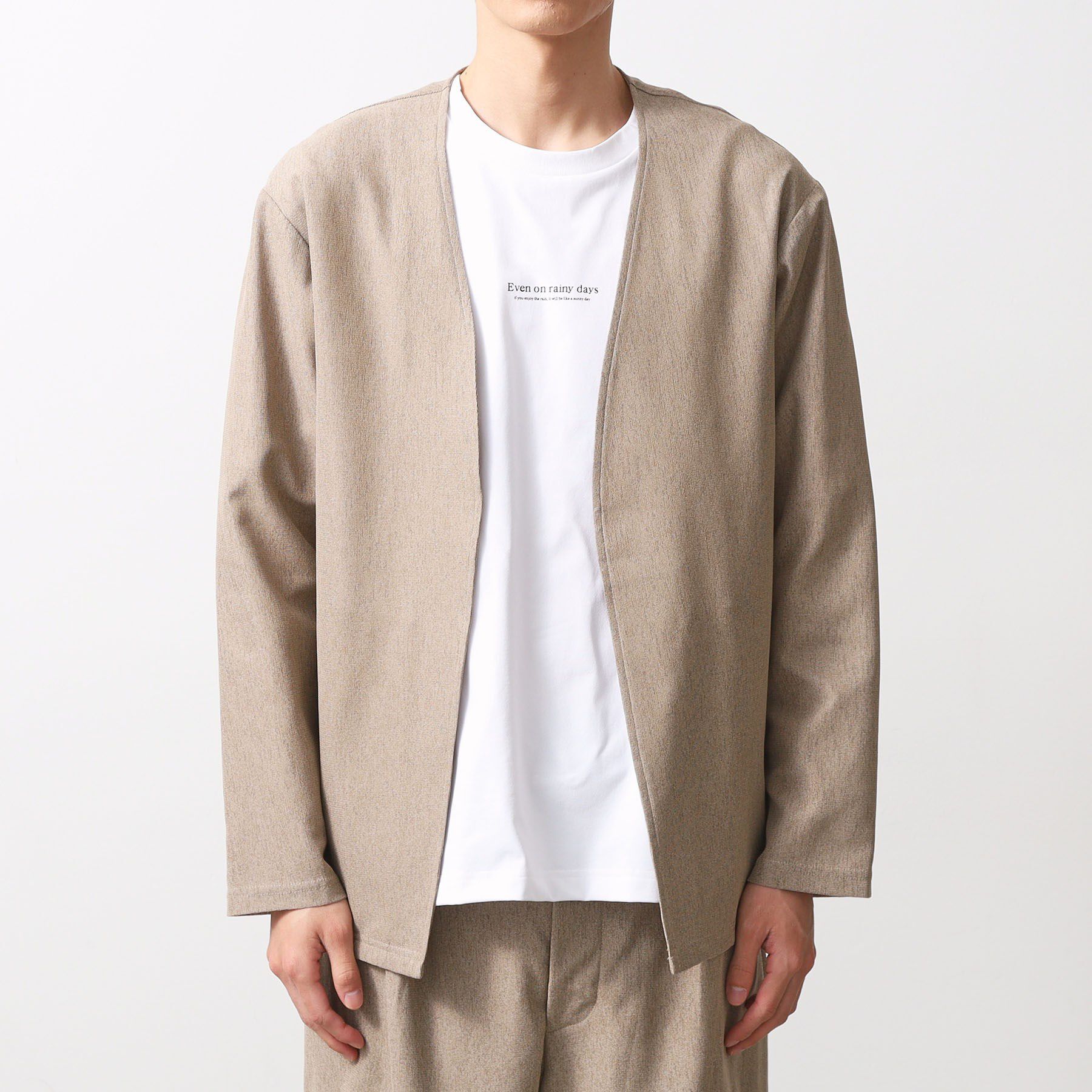 THE SHOP TK「シャリルジャージカーディガン 洗濯機OK/吸水速乾/イージーケア/セットアップ可」|カーディガン|