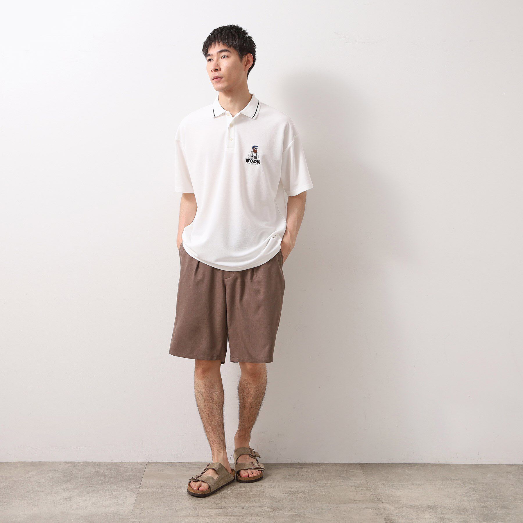 THE SHOP TK「サガラ刺繍半袖ポロシャツ　【洗濯機OK/ユニセックス】」|ポロシャツ|