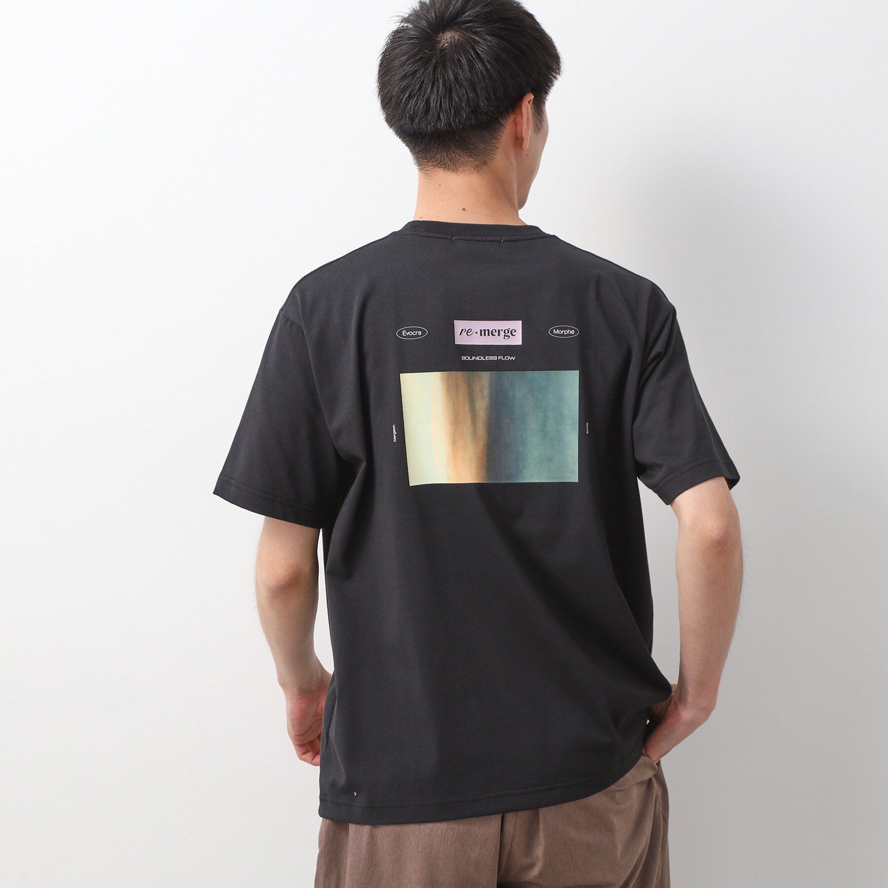 THE SHOP TK「アートグラフィック半袖Tシャツ」|Tシャツ・カットソー|ブラック(619)