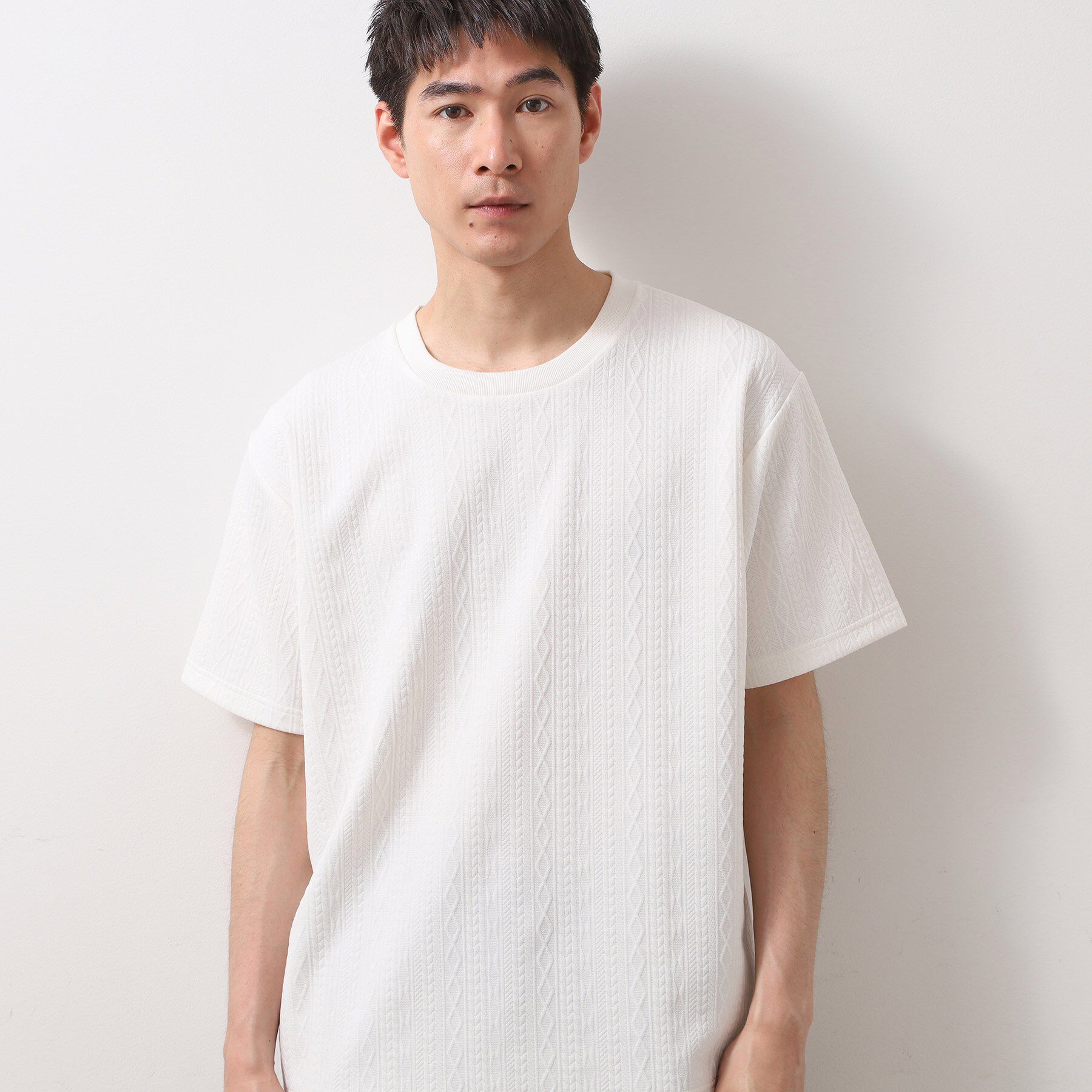 THE SHOP TK「ライトフクレジャカード半袖Tシャツ 洗濯機OK」|Tシャツ・カットソー|オフホワイト(003