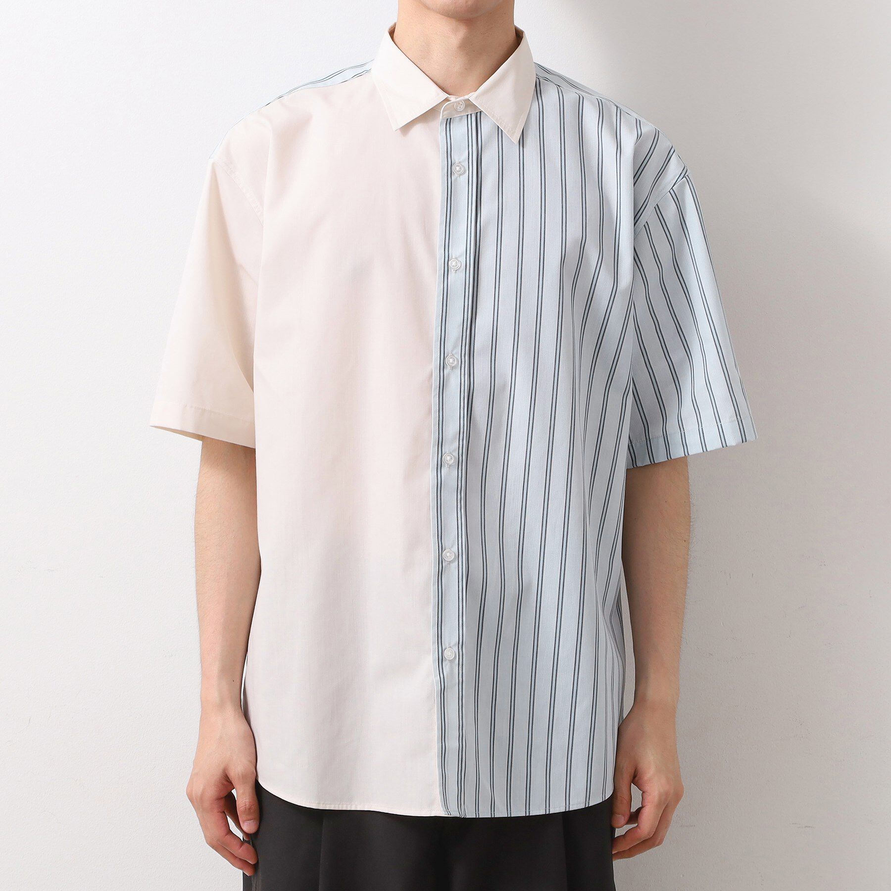 THE SHOP TK「ブロードパネルストライプ半袖シャツ 洗濯機OK／サスティナブル素材」|シャツ・ブラウス|