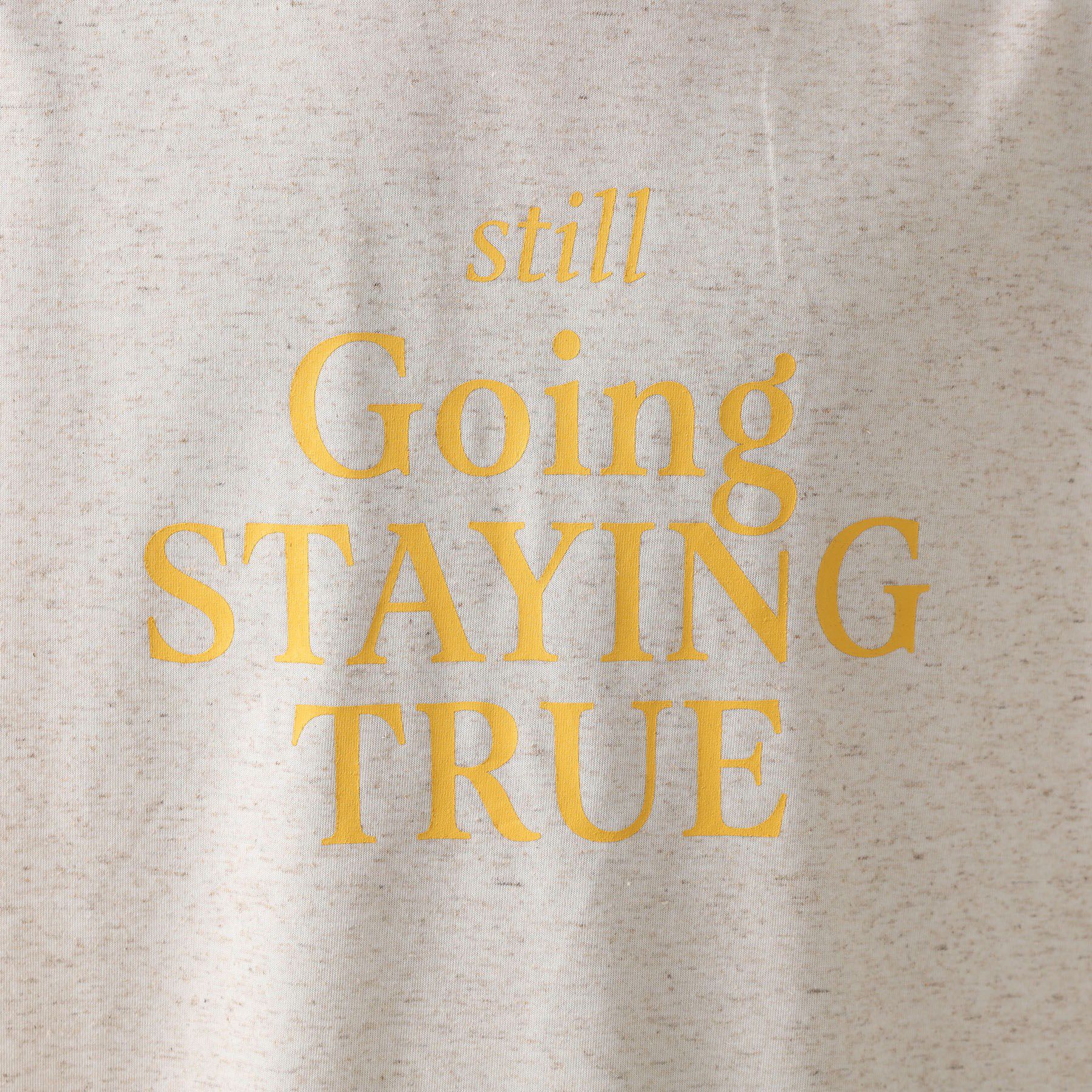 THE SHOP TK「ポリ麻プリント半袖Tシャツ【洗濯機OK】」|Tシャツ・カットソー|