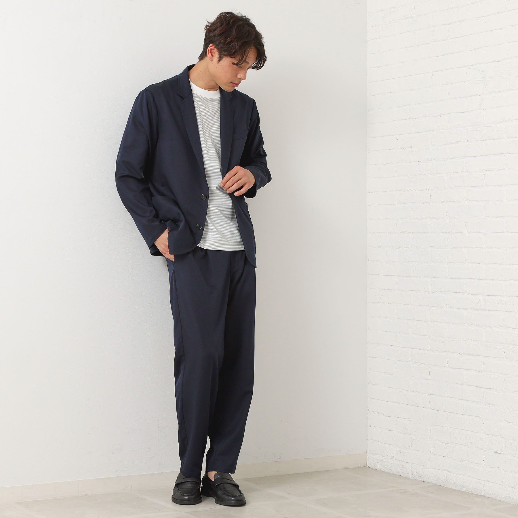 THE SHOP TK「スムースファイバーリラックスジャケット 【セットアップ可／UVカット／イージーケア／洗濯機OK】」|テーラードジャケット|