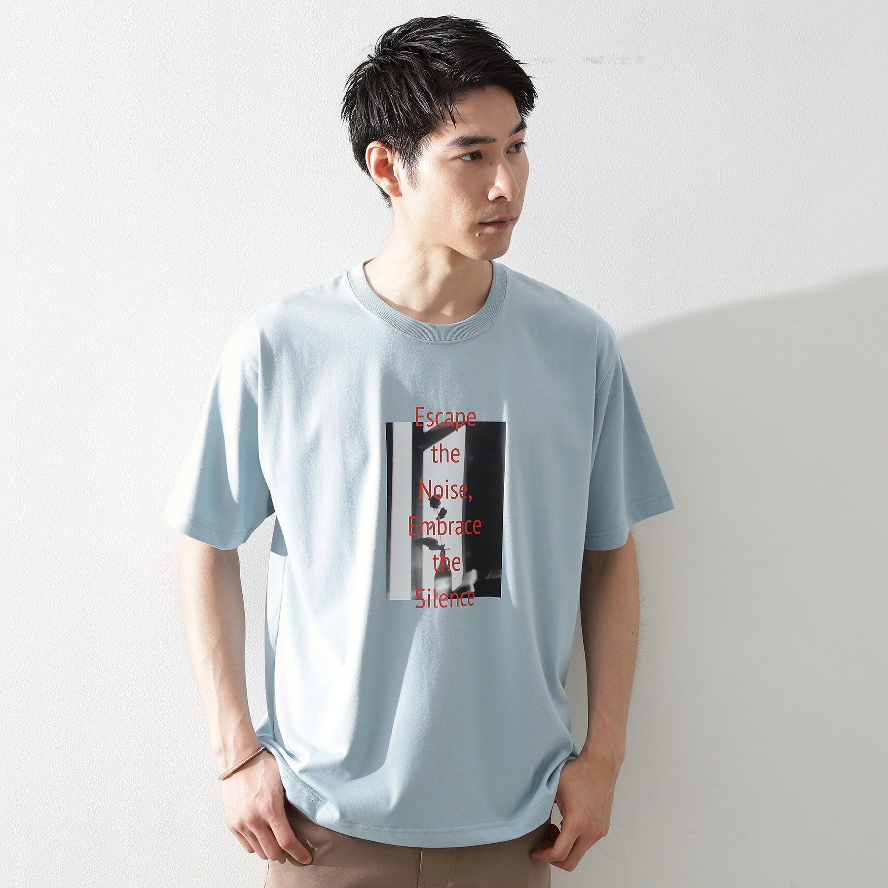 THE SHOP TK「リサイクルアート半袖Tシャツ【接触冷感/洗濯機OK】」|Tシャツ・カットソー|サックスブルー(09