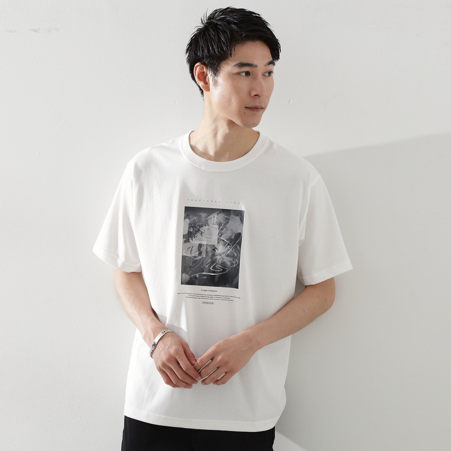 THE SHOP TK「リサイクルアート半袖Tシャツ【接触冷感/洗濯機OK】」|Tシャツ・カットソー|オフホワイト(803