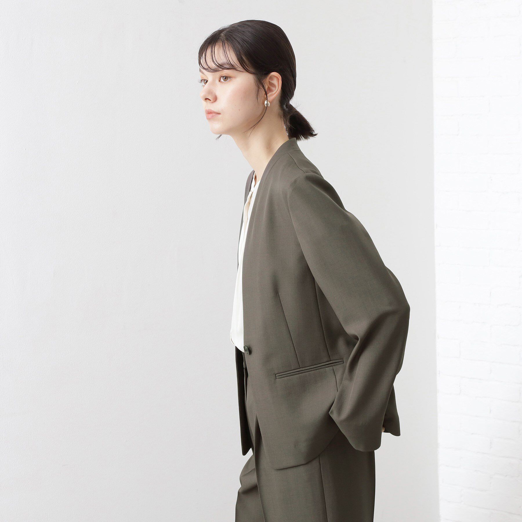 THE SHOP TK「ノーカラージャケット【セットアップ可】」|ノーカラージャケット|