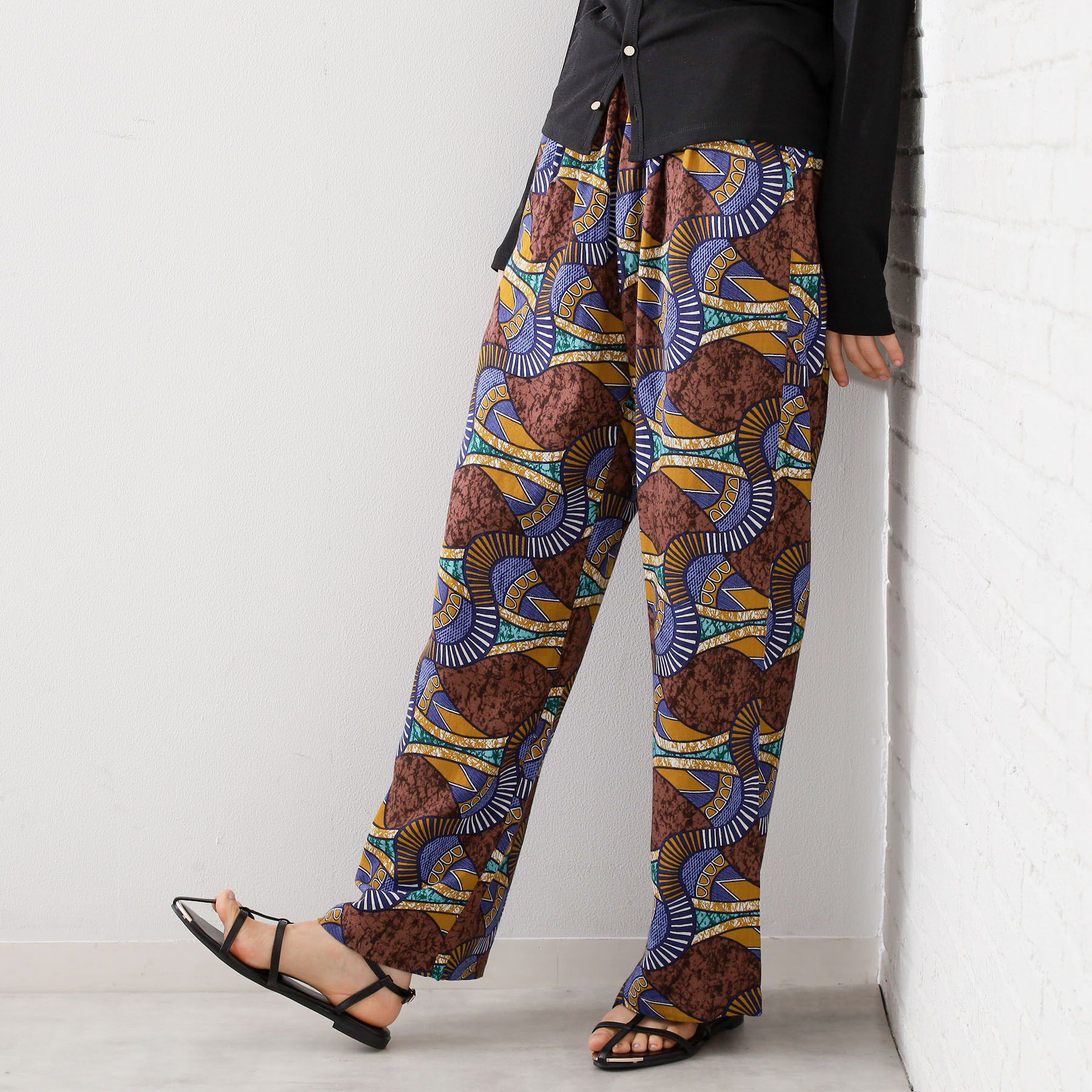 THE SHOP TK「柄アソートイージーパンツ【洗える】」|その他|ブラウン(143)