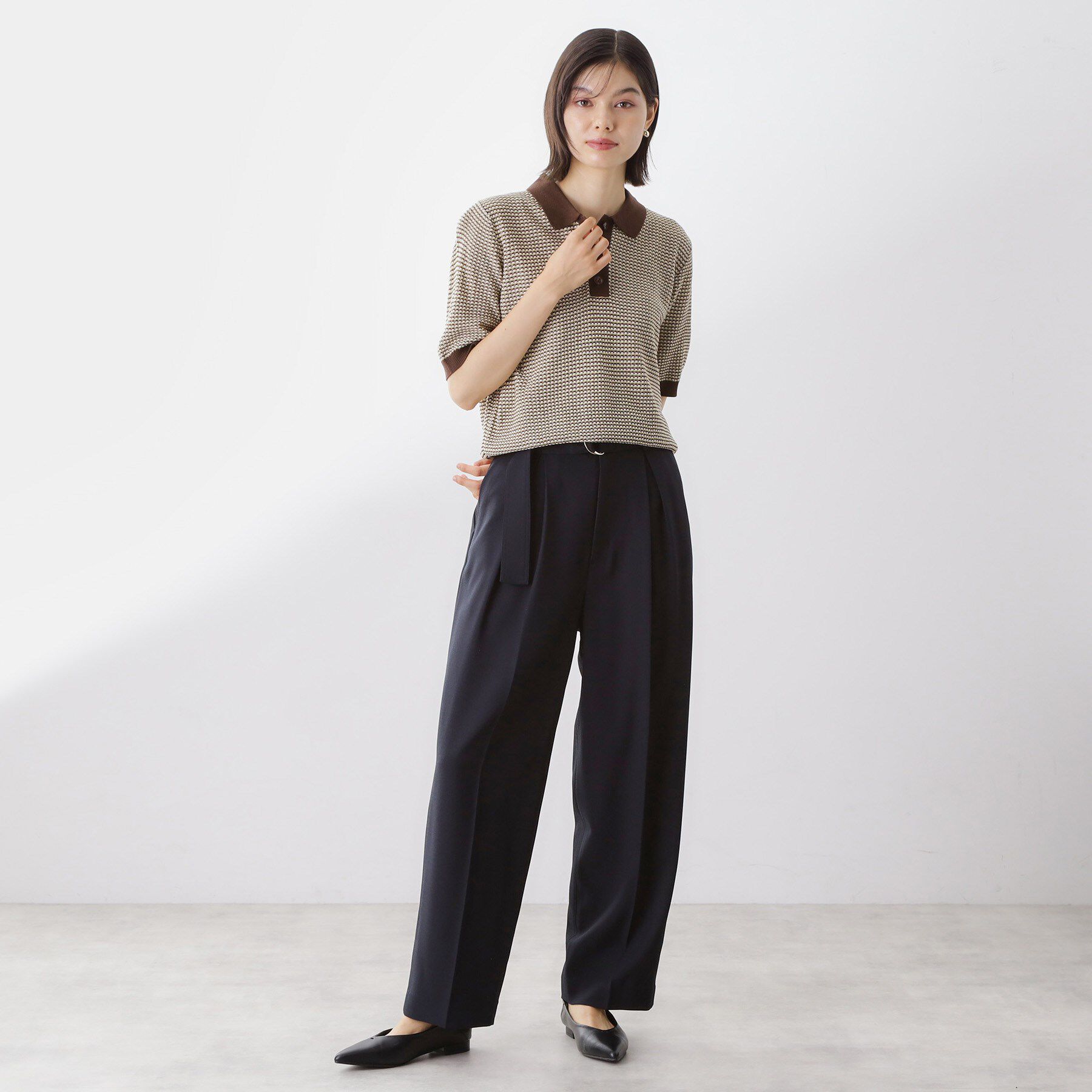 THE SHOP TK「【再入荷】柄アソートポロニットシャツ【洗濯機OK】」|ニット・セーター|