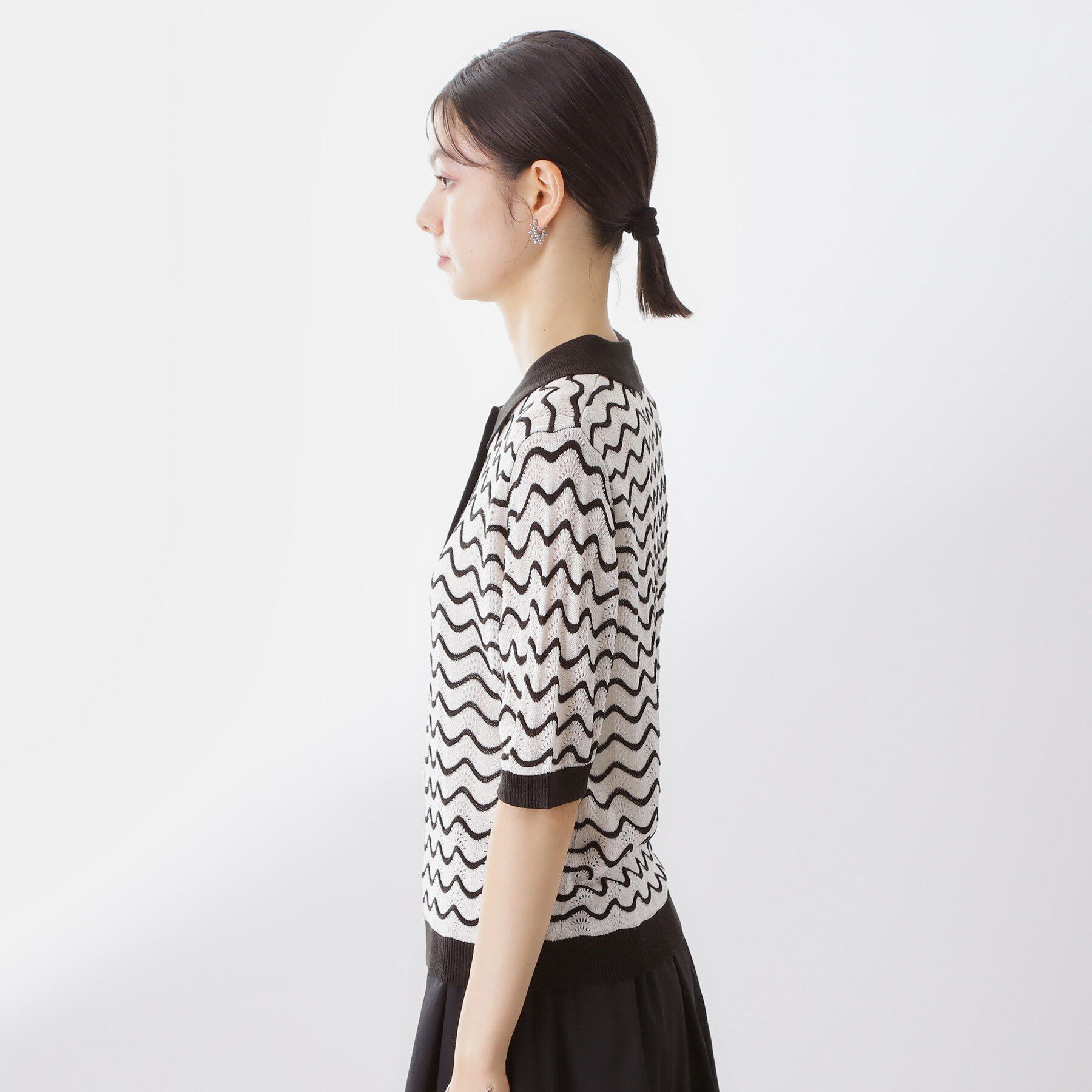 THE SHOP TK「【再入荷】柄アソートポロニットシャツ【洗濯機OK】」|ニット・セーター|