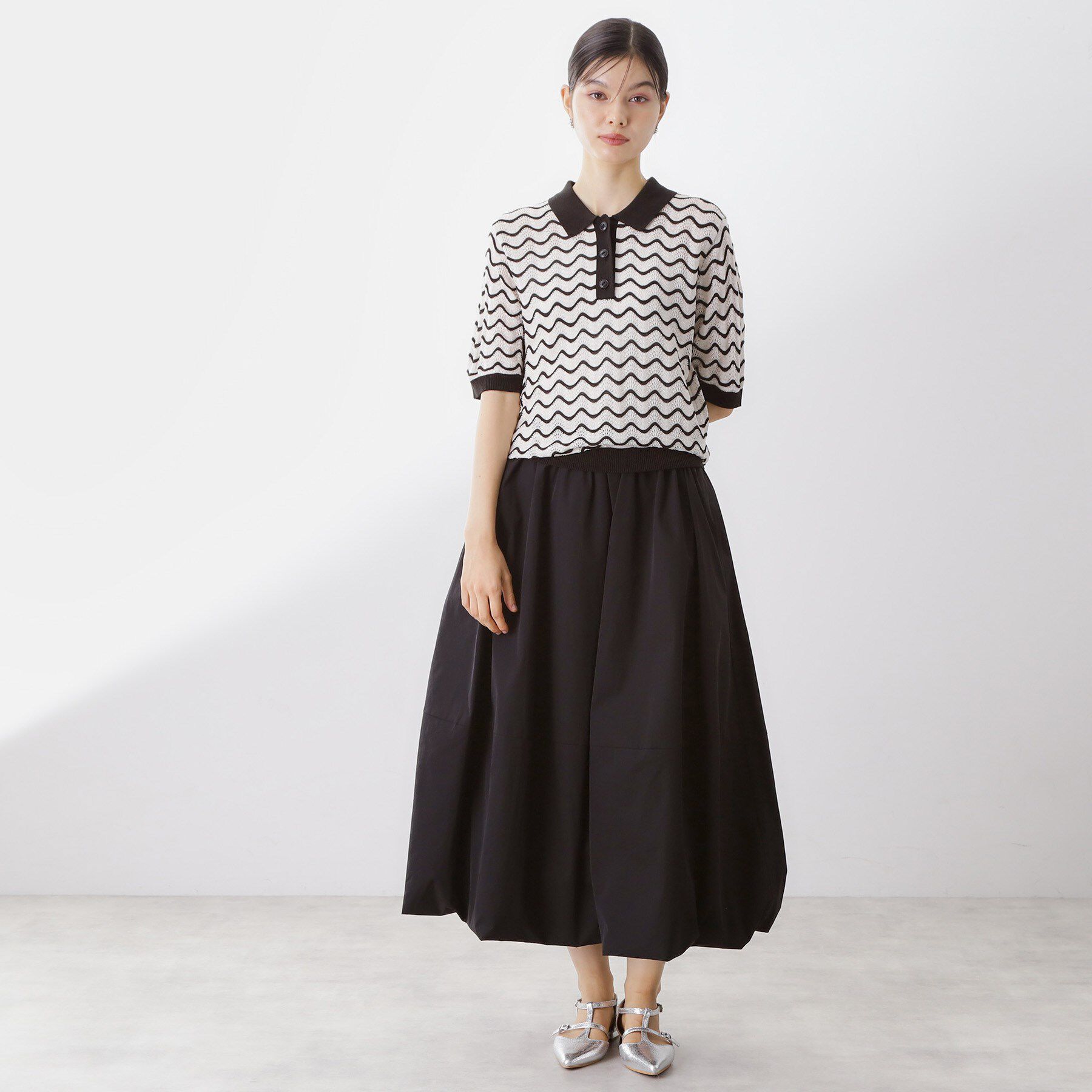 THE SHOP TK「【再入荷】柄アソートポロニットシャツ【洗濯機OK】」|ニット・セーター|