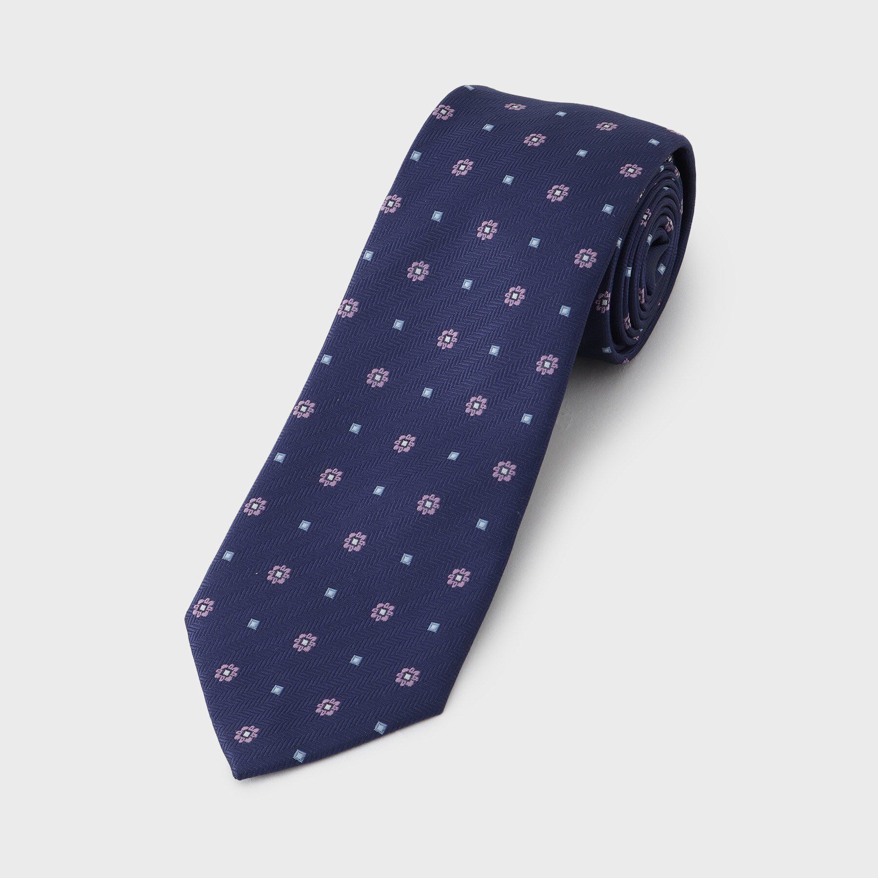 THE SHOP TK「マルチフラワーデザインネクタイ 【洗濯機OK】」|ネクタイ・蝶ネクタイ|ネイビー(194)
