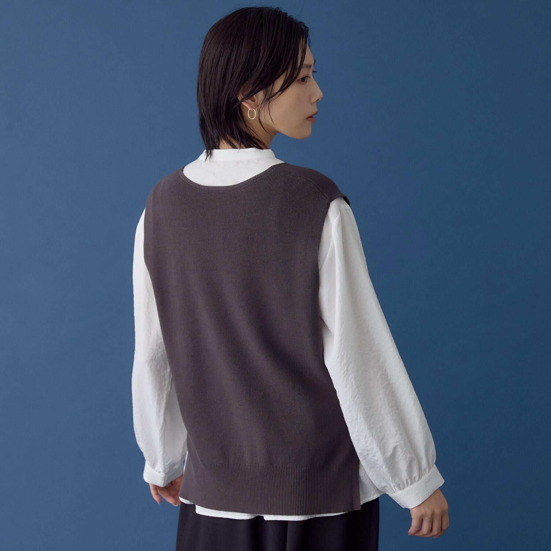 THE SHOP TK「【春まで着られる】ニットベスト＆ブラウスセット/洗濯機OK」|シャツ・ブラウス|