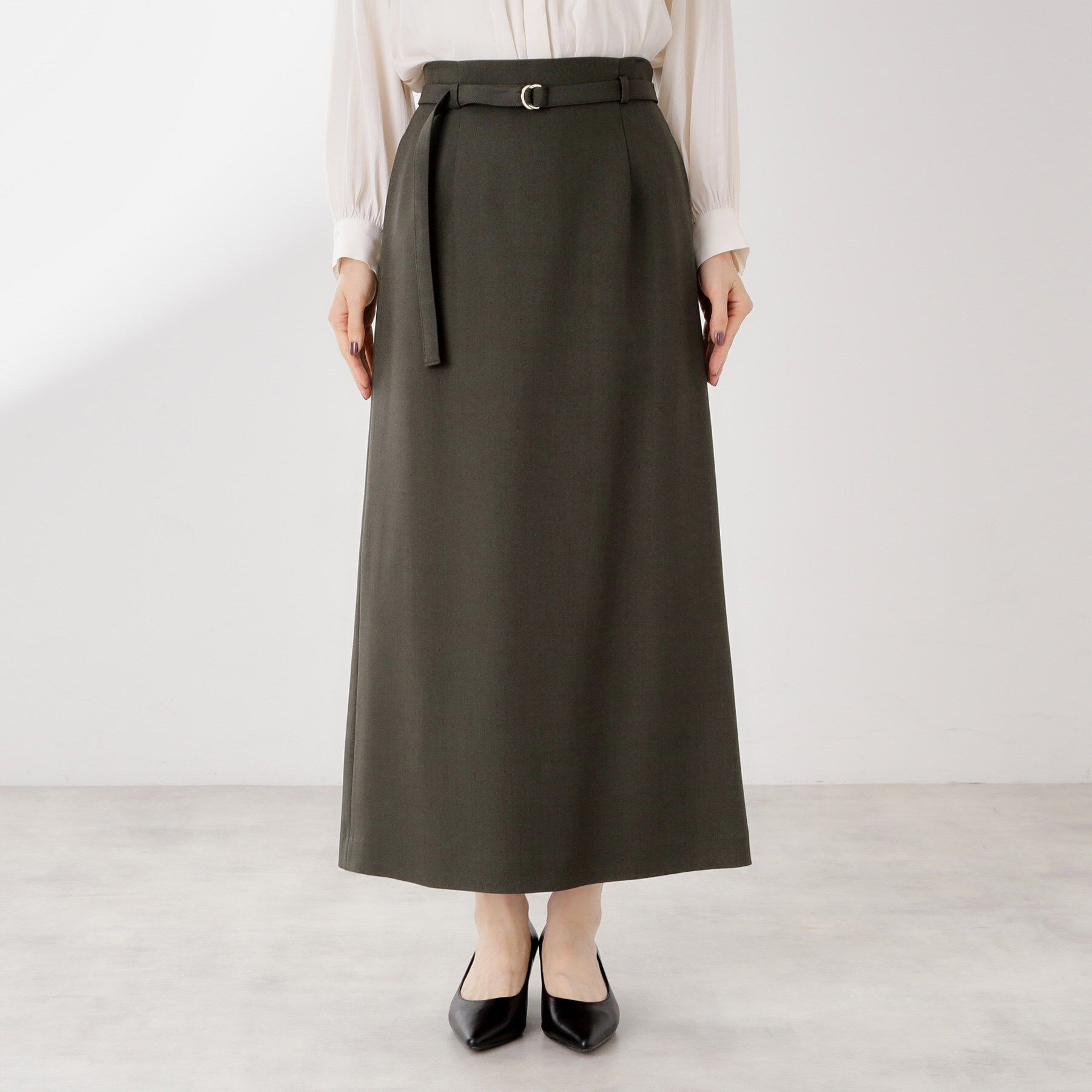 THE SHOP TK「ベルト付ナロースカート【セットアップ可】/CAVIANシリーズ」|スカート|